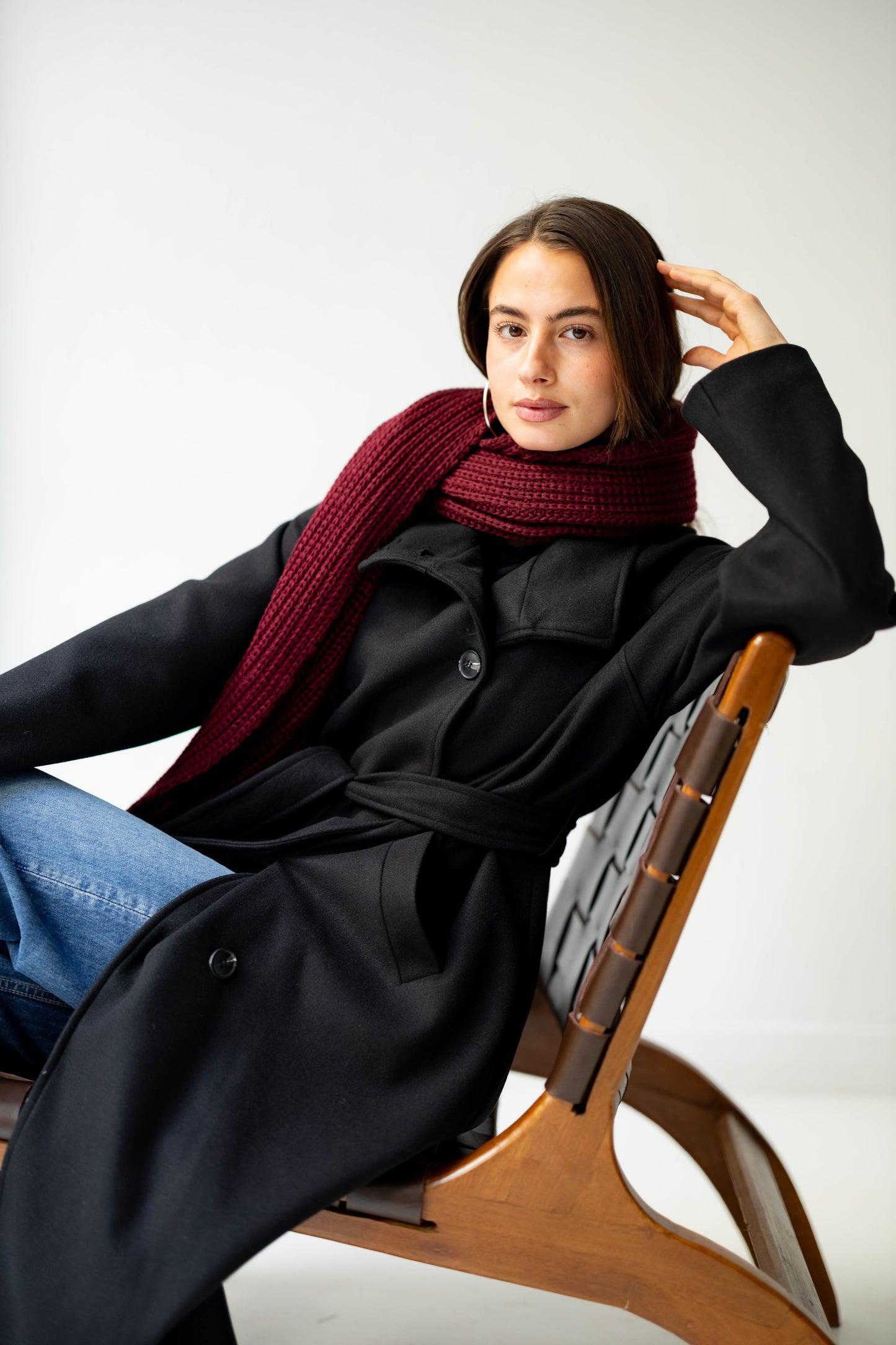 Warm Snuggle Shawl in Berry