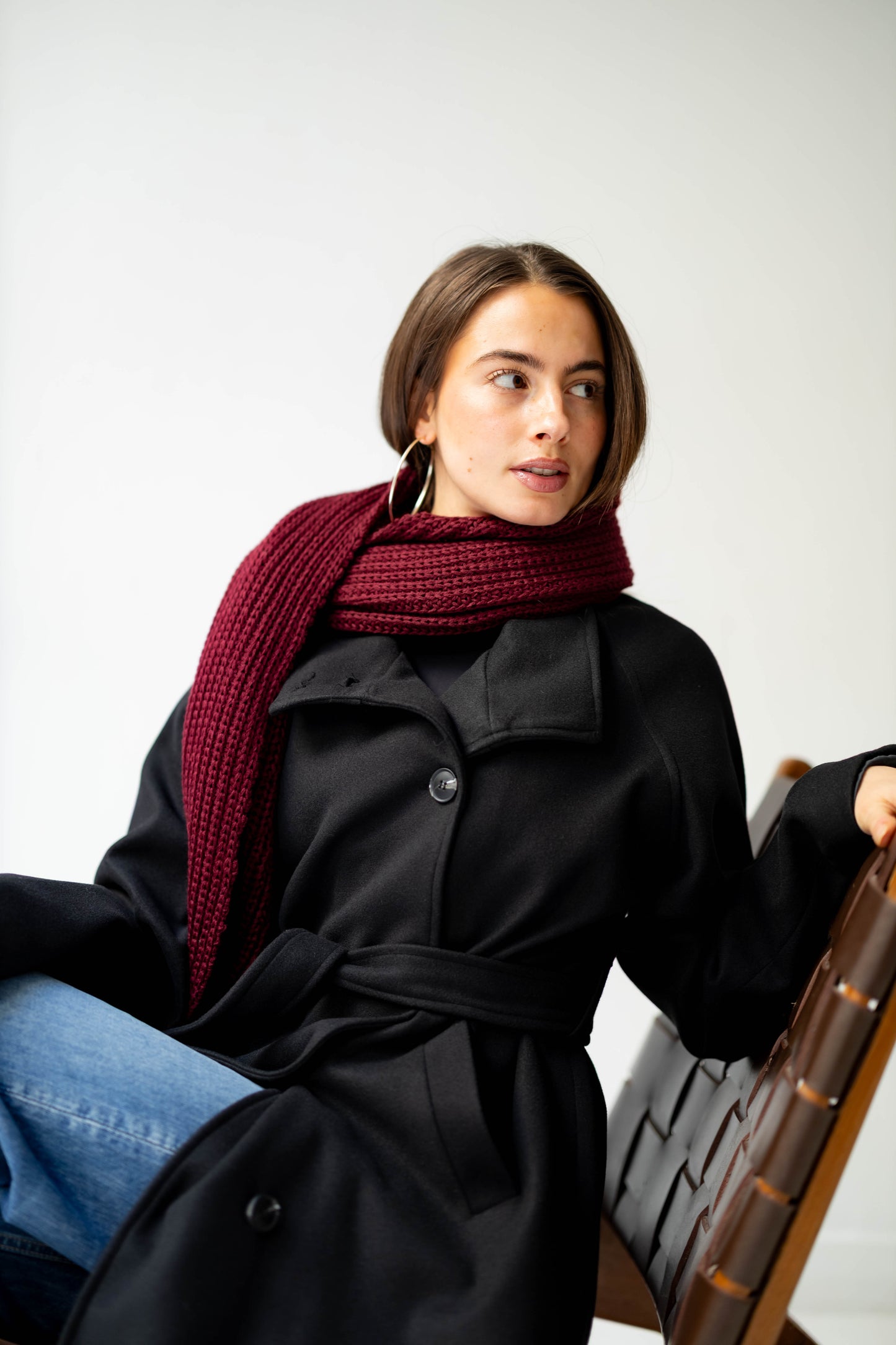 Warm Snuggle Shawl in Berry