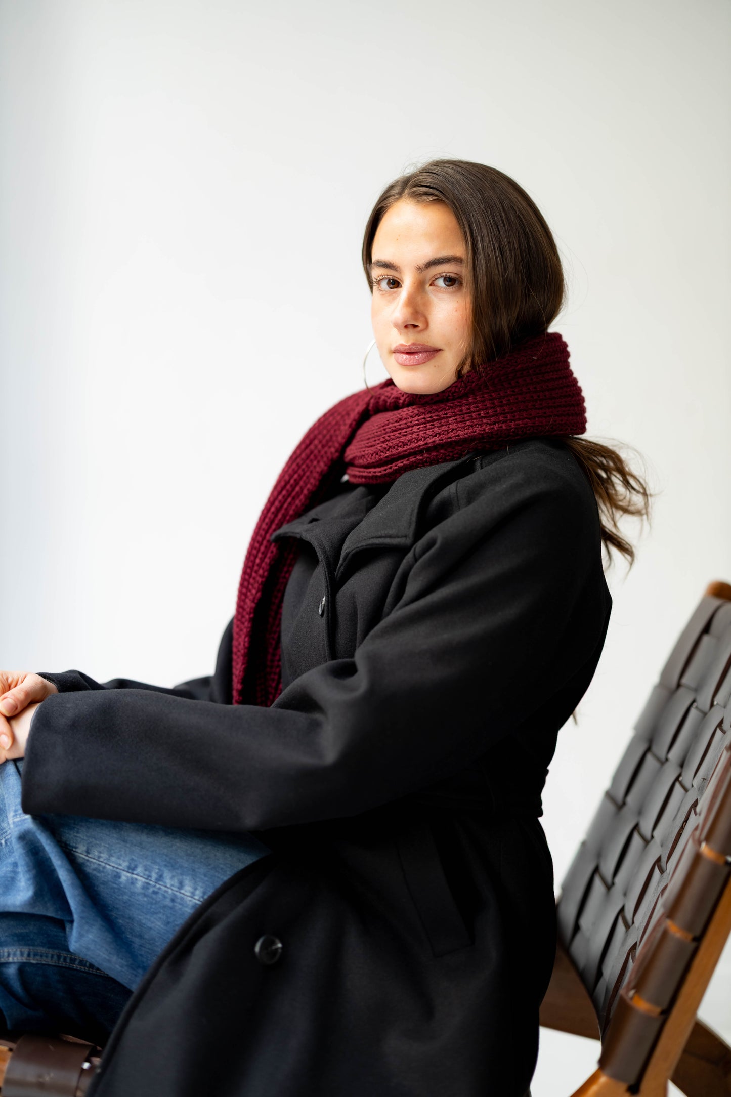 Warm Snuggle Shawl in Berry