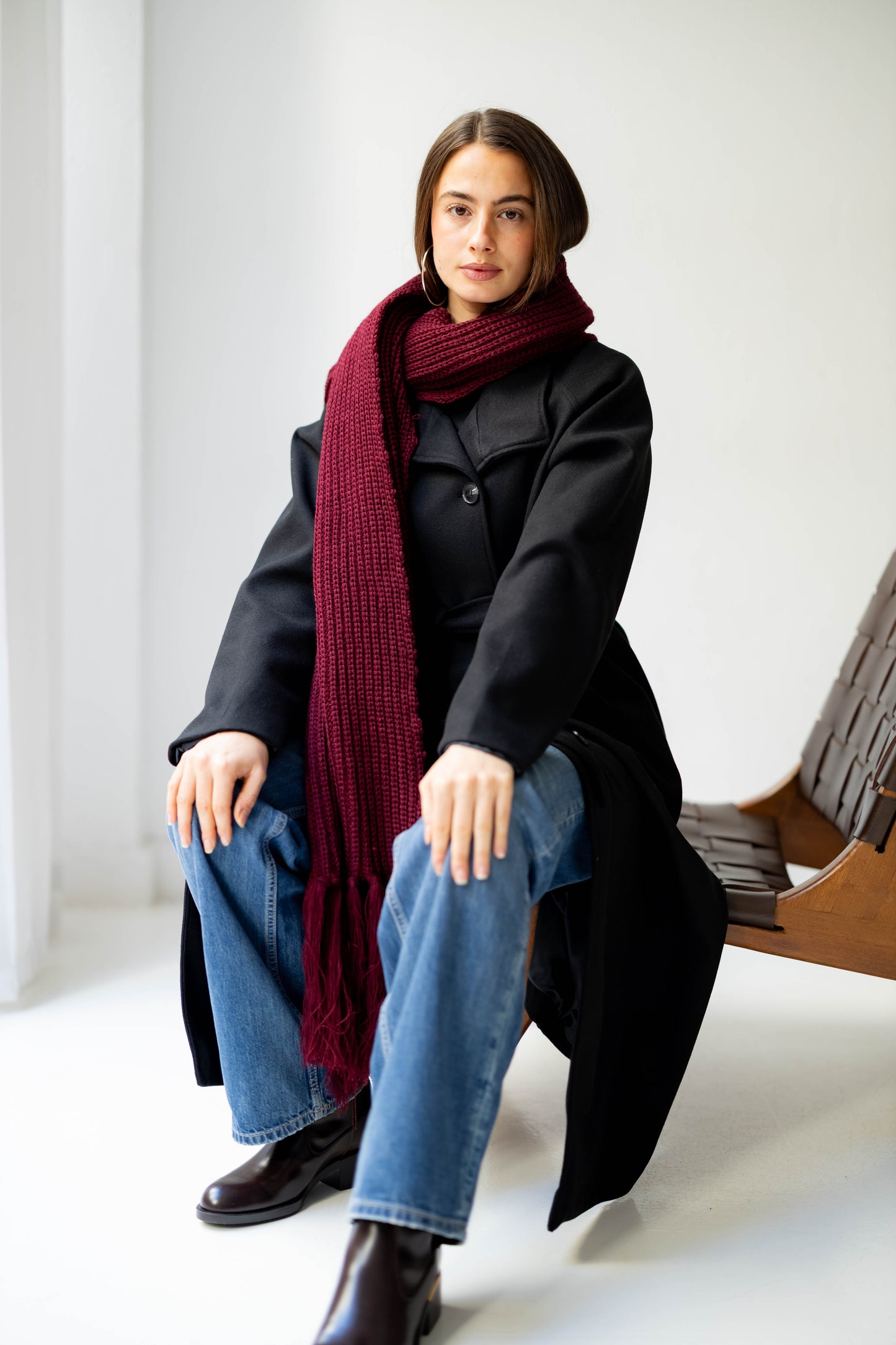 Warm Snuggle Shawl in Berry