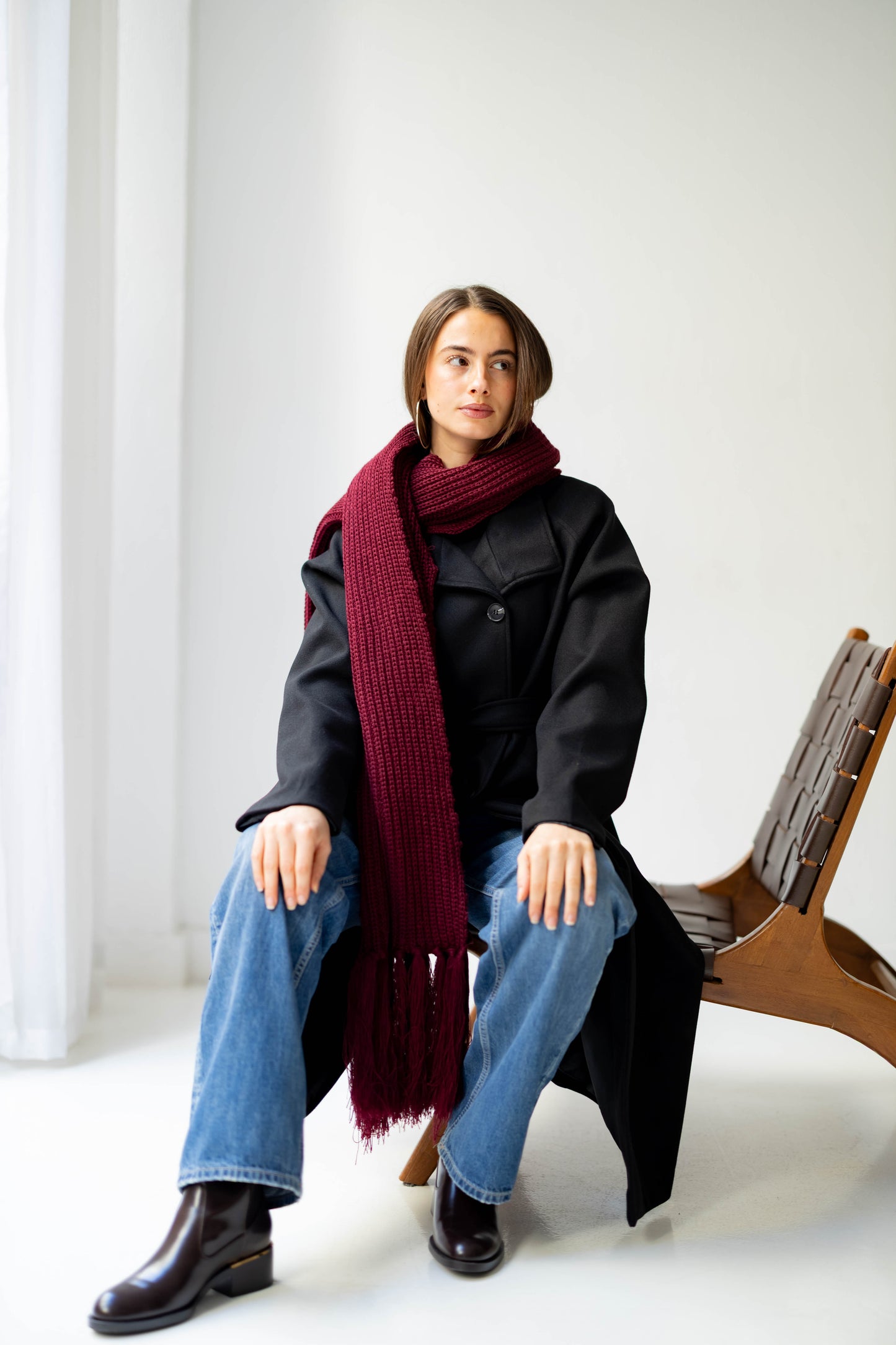 Warm Snuggle Shawl in Berry