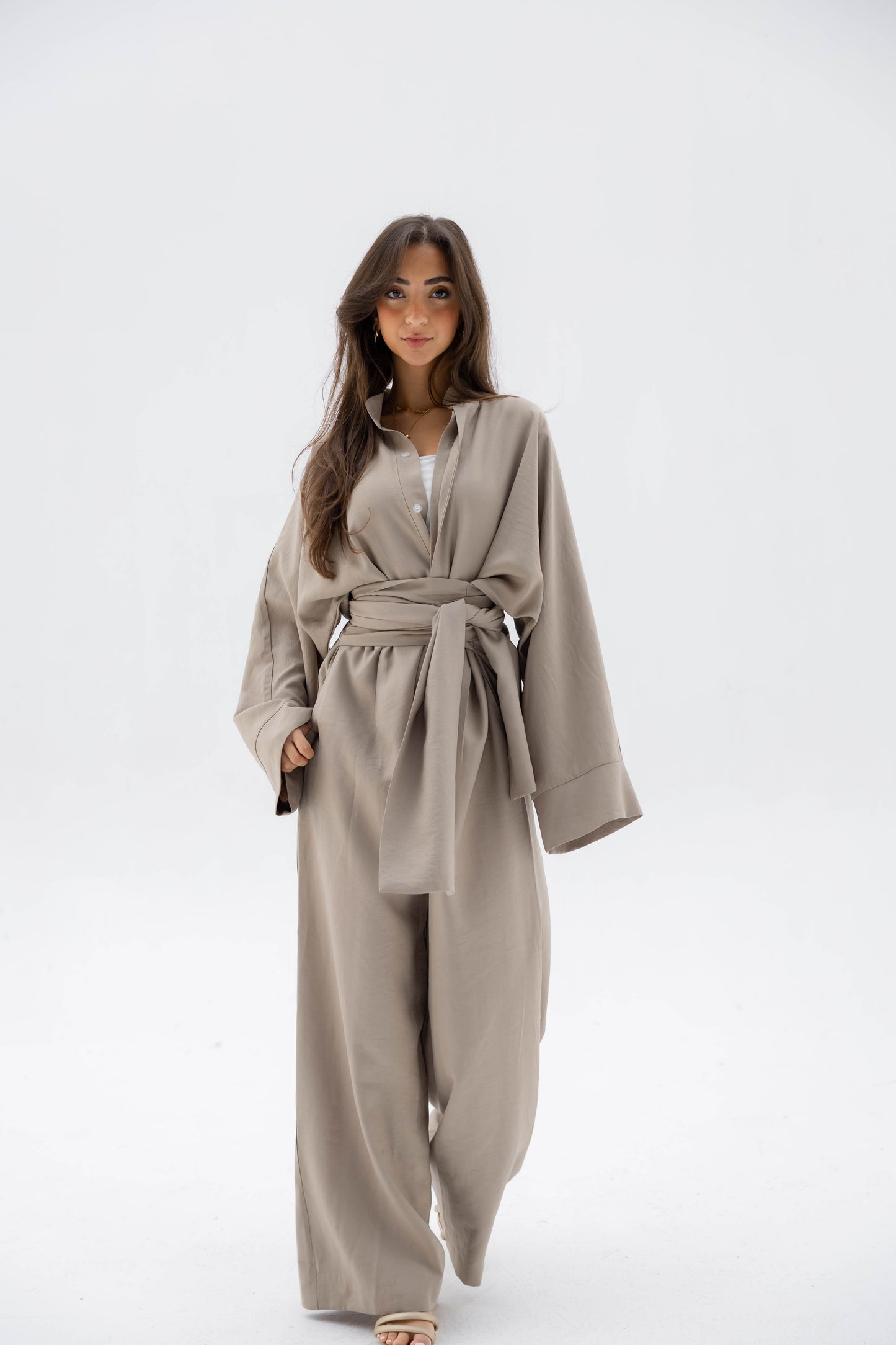 (PRE-ORDER) Valore Wrap Jumpsuit in Light Olive
