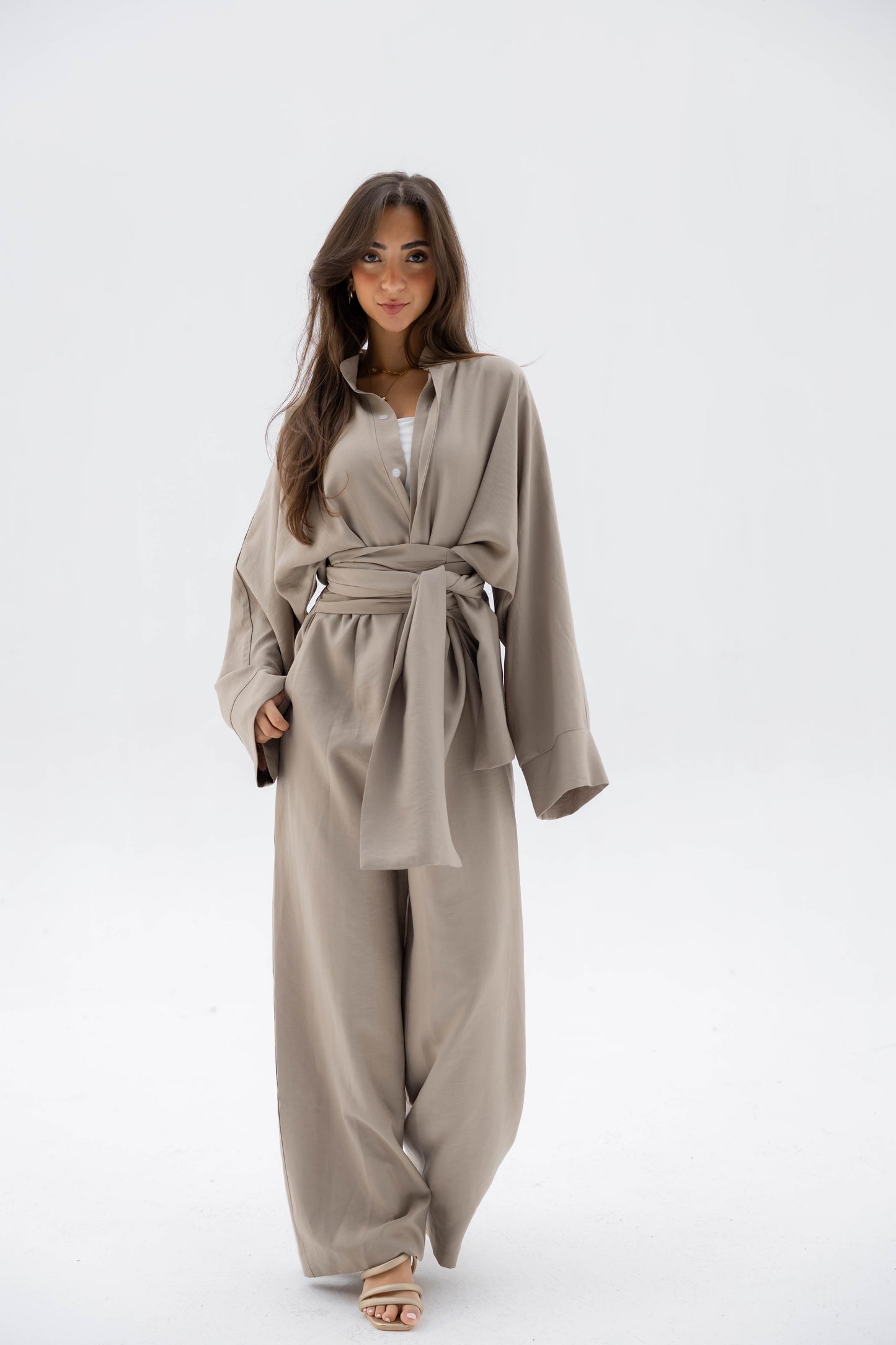 (PRE-ORDER) Valore Wrap Jumpsuit in Light Olive