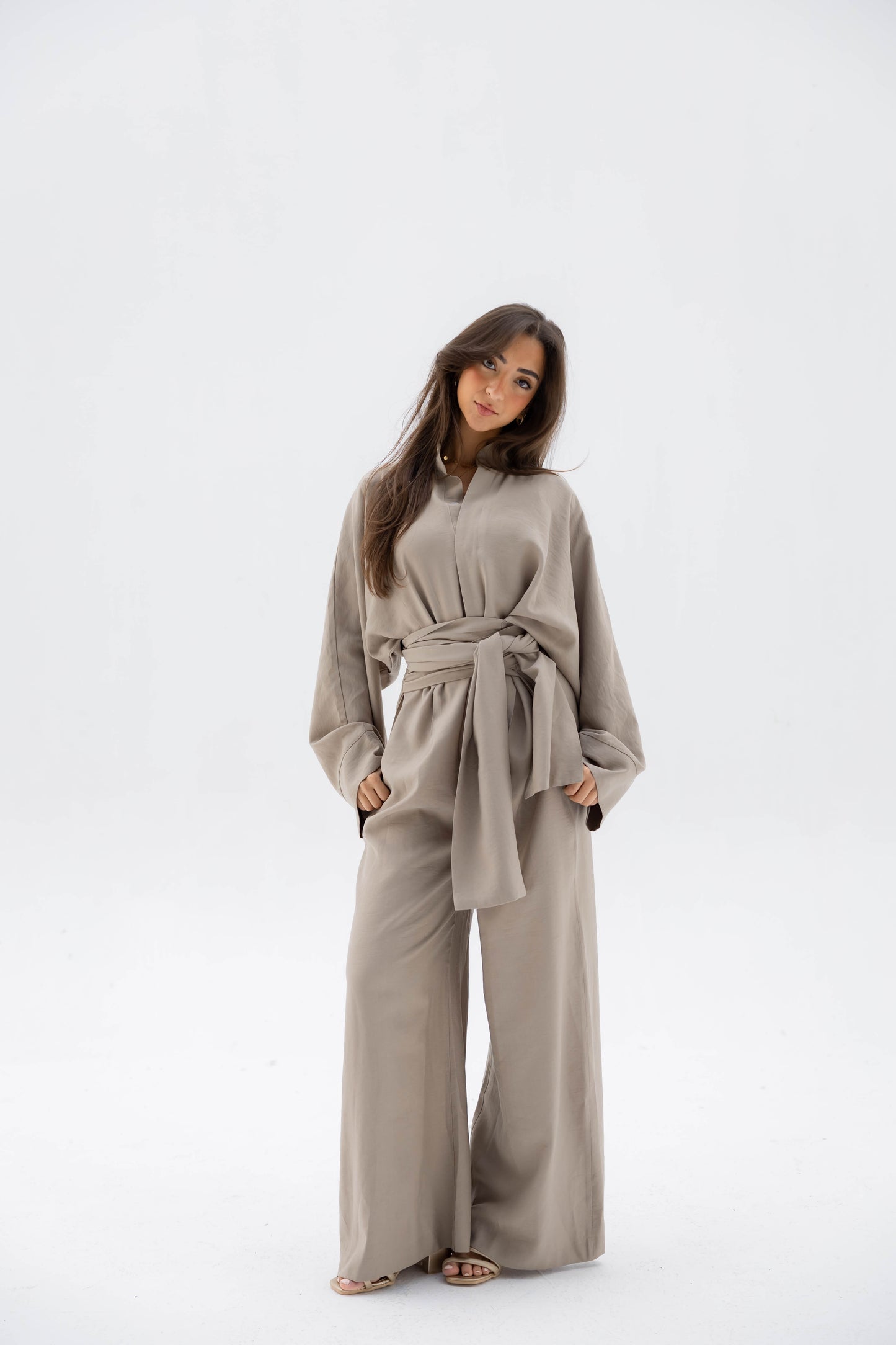 (PRE-ORDER) Valore Wrap Jumpsuit in Light Olive