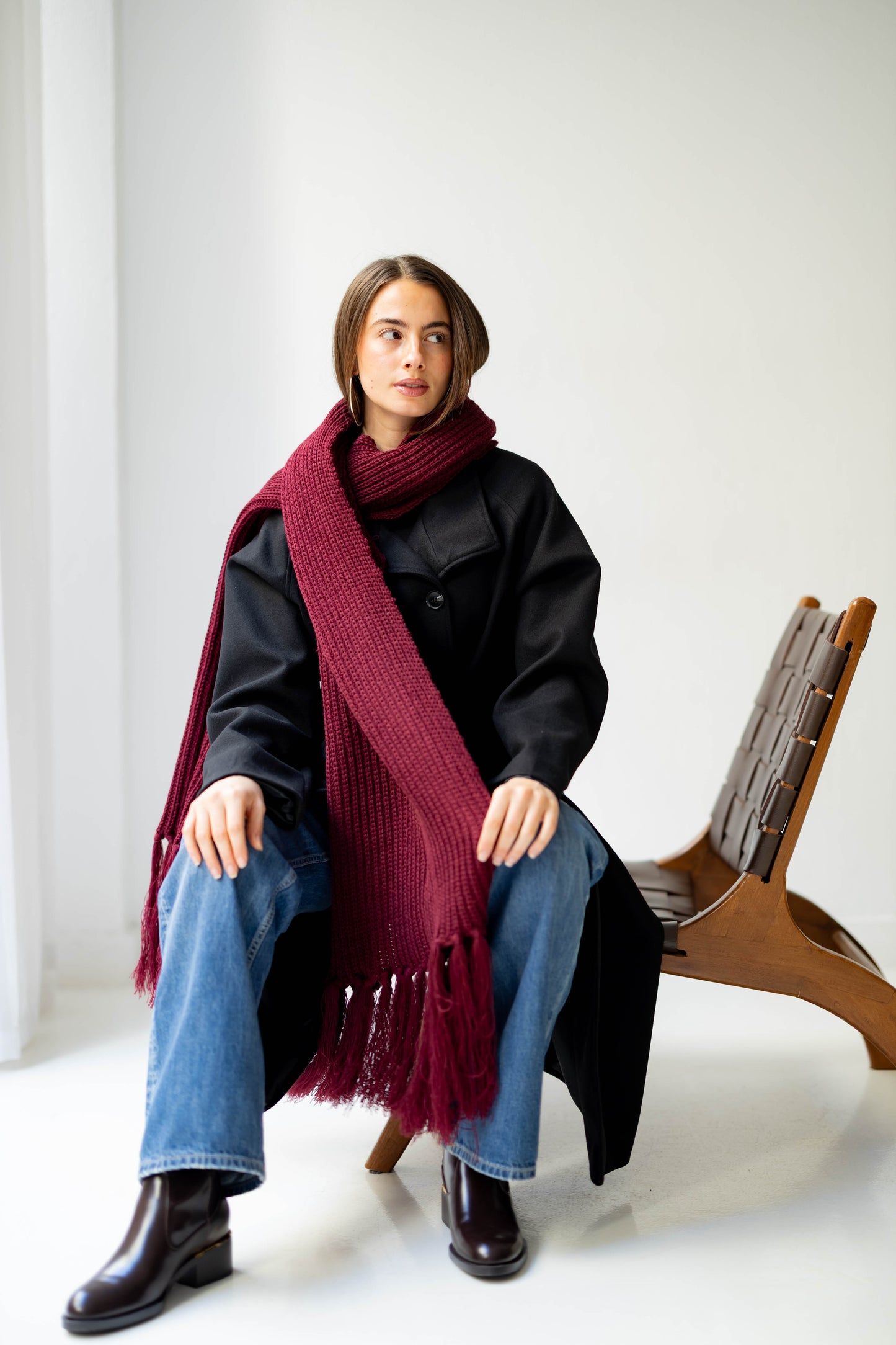 Warm Snuggle Shawl in Berry