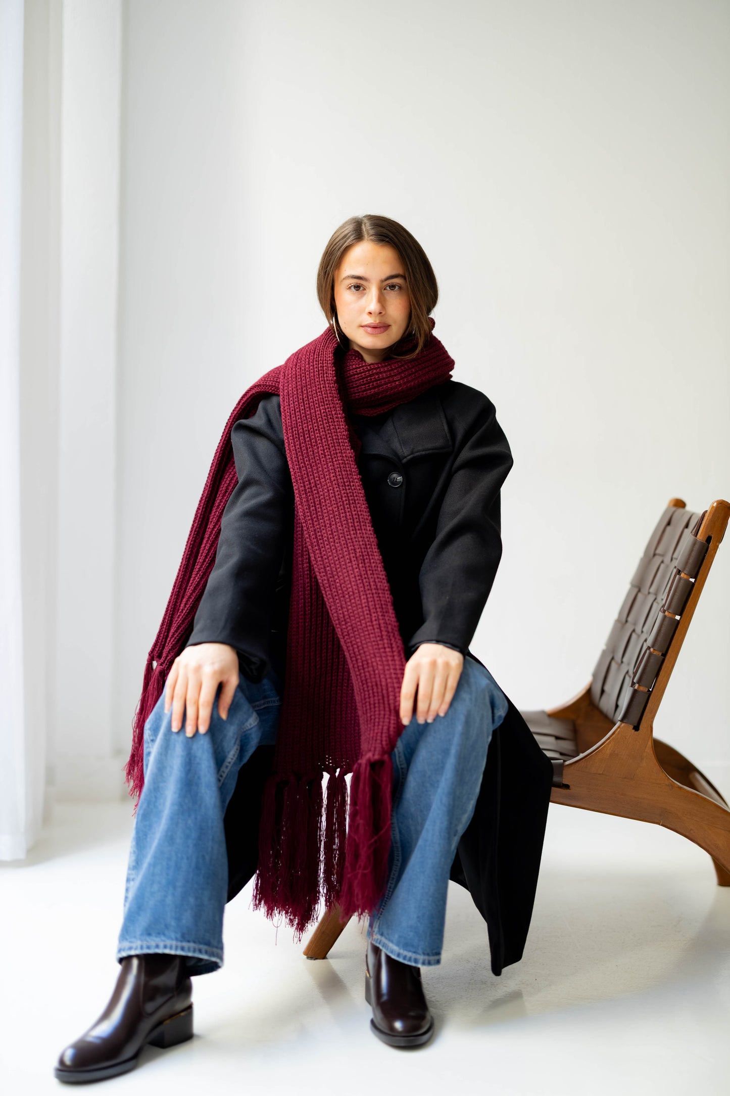 Warm Snuggle Shawl in Berry