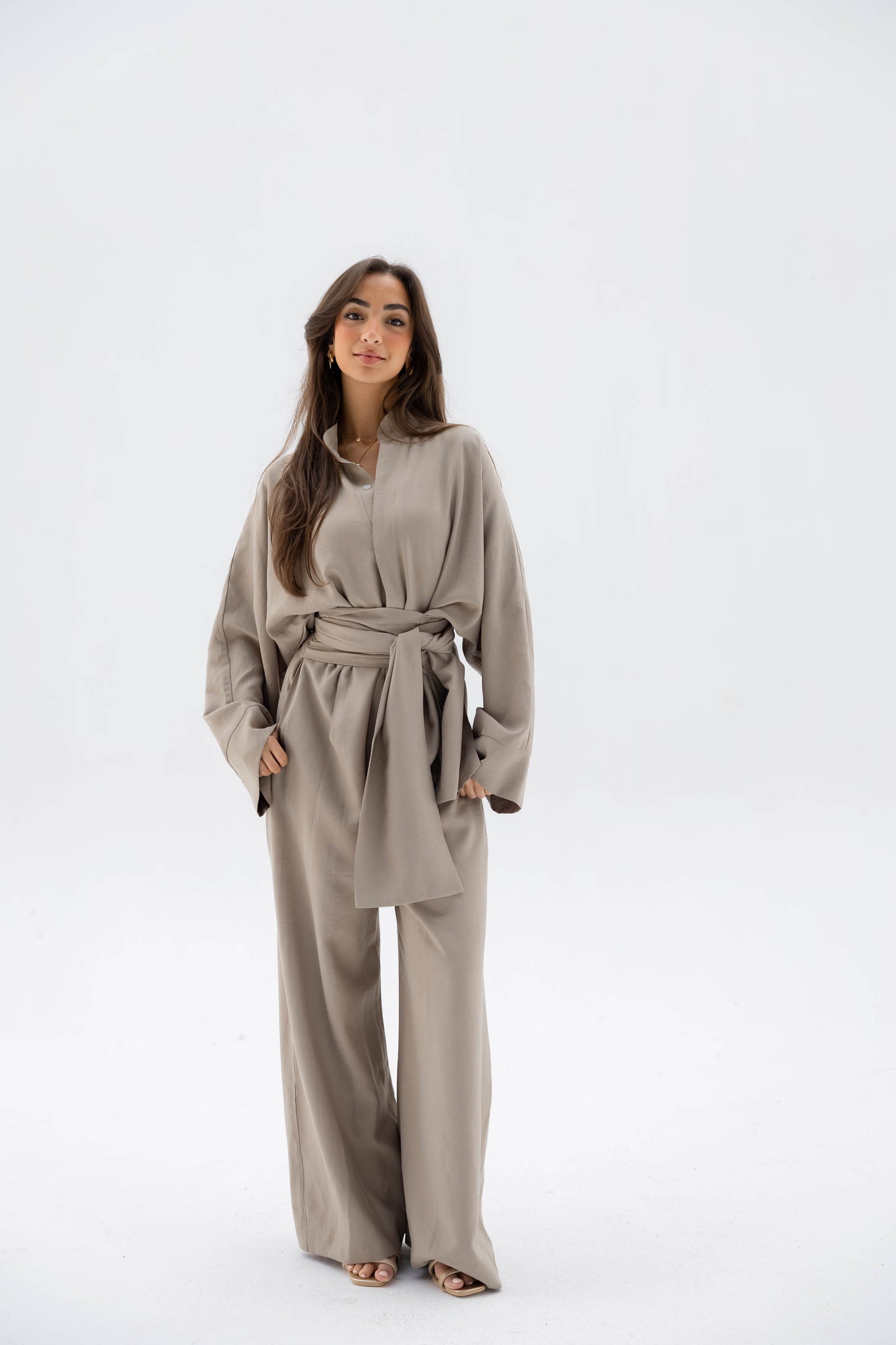 (PRE-ORDER) Valore Wrap Jumpsuit in Light Olive