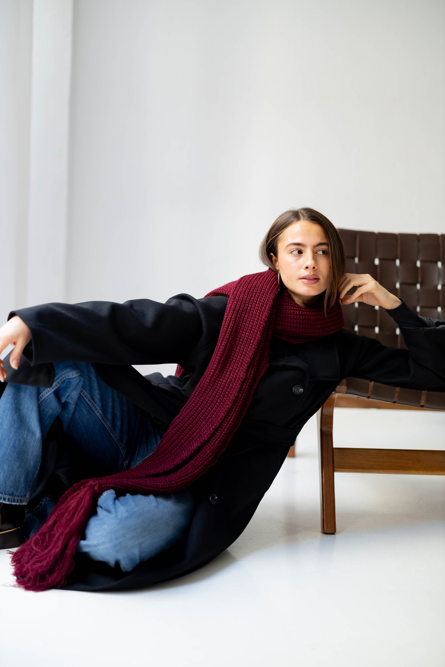 Warm Snuggle Shawl in Berry