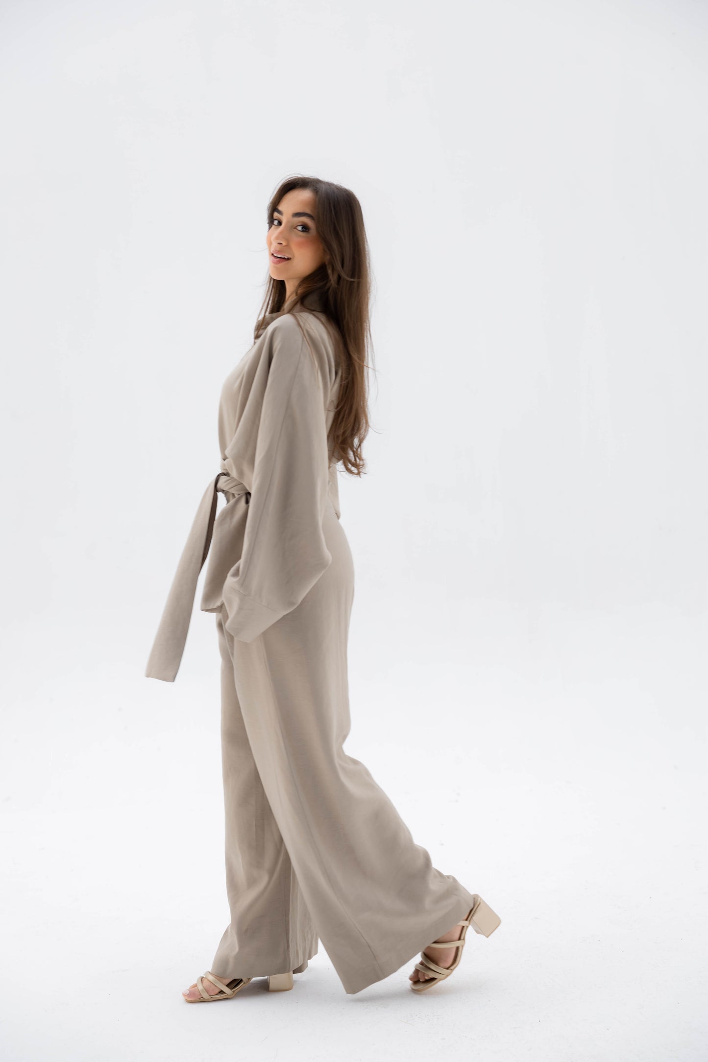 (PRE-ORDER) Valore Wrap Jumpsuit in Light Olive