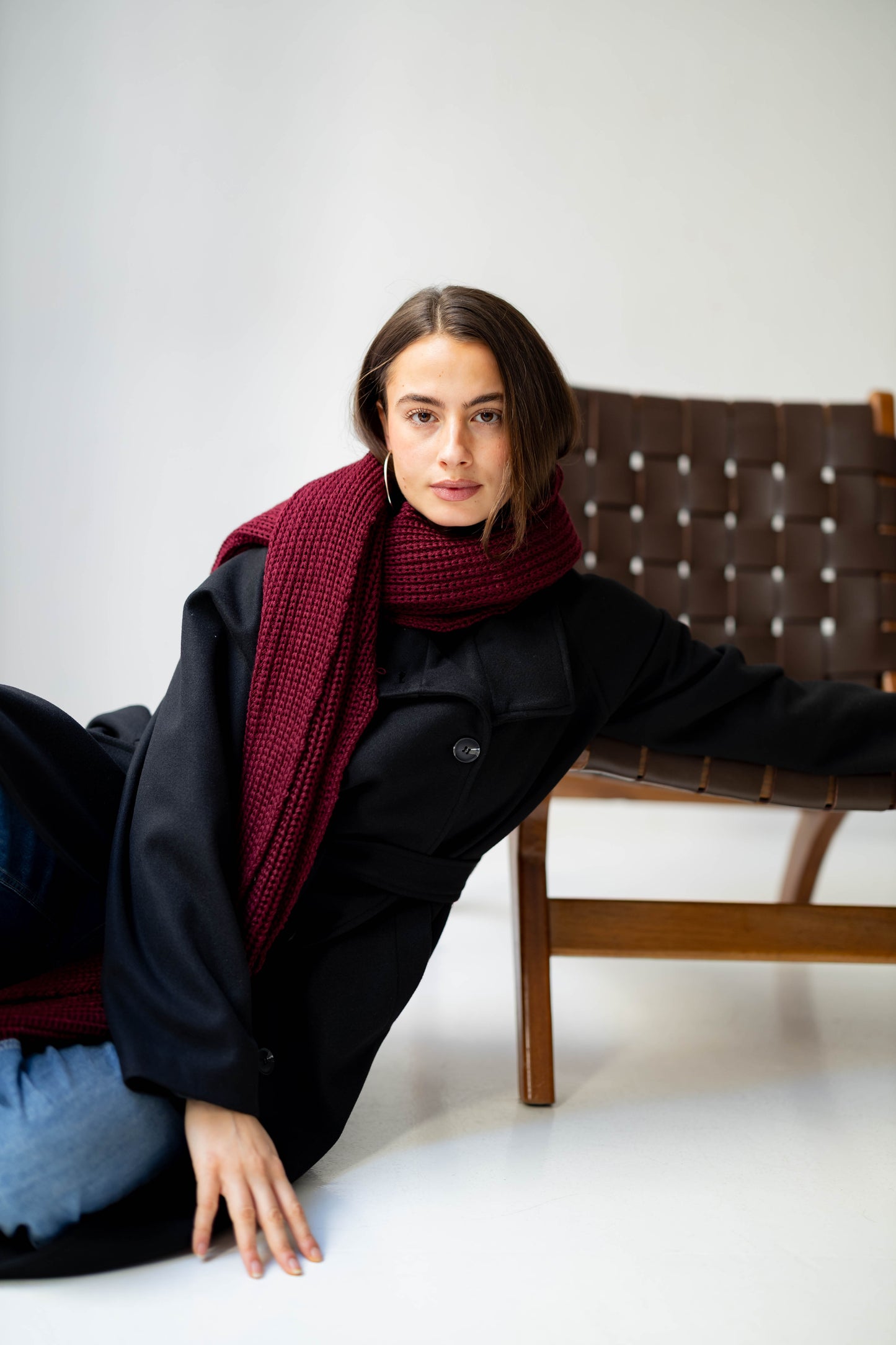 Warm Snuggle Shawl in Berry