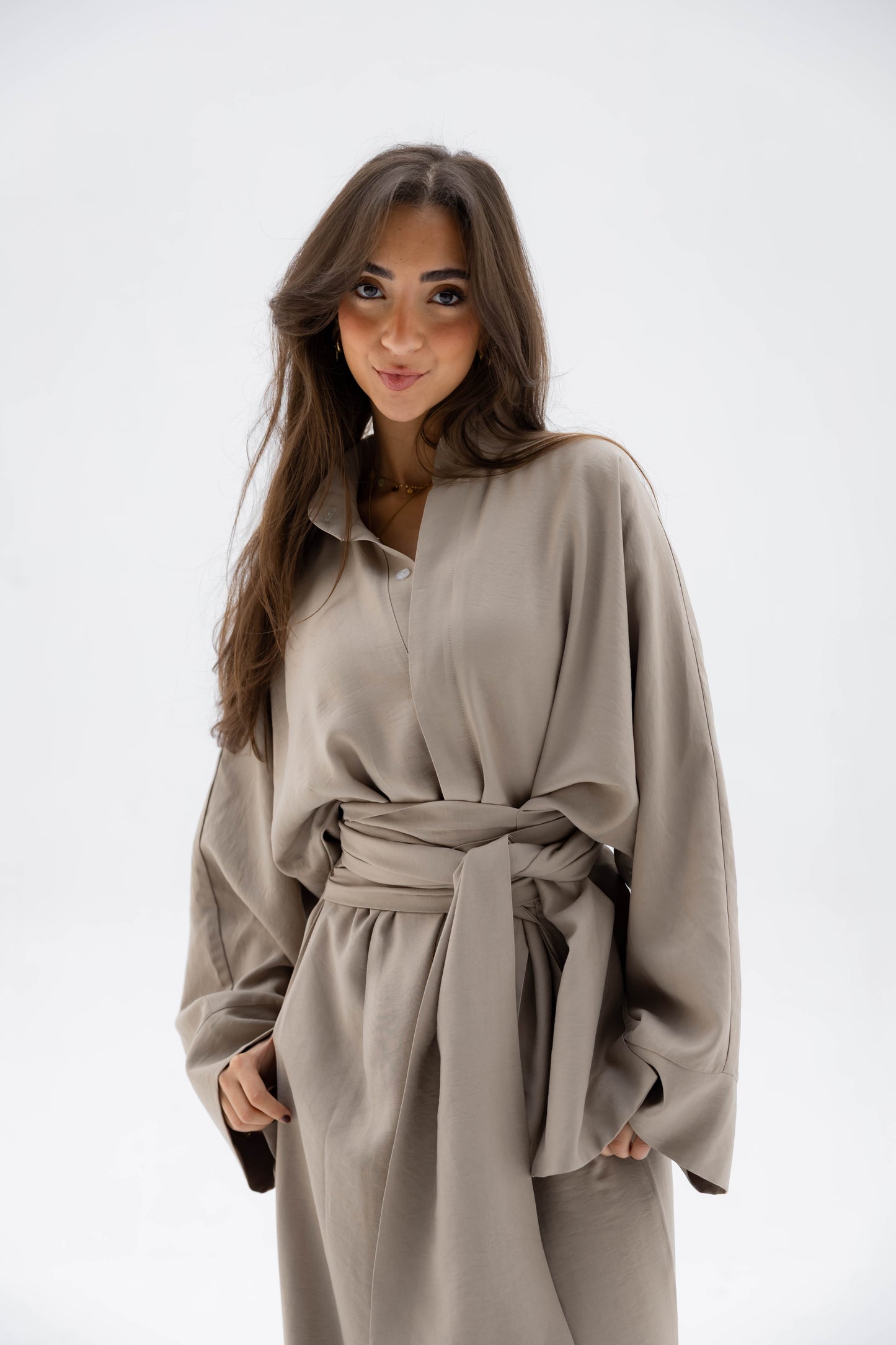 (PRE-ORDER) Valore Wrap Jumpsuit in Light Olive