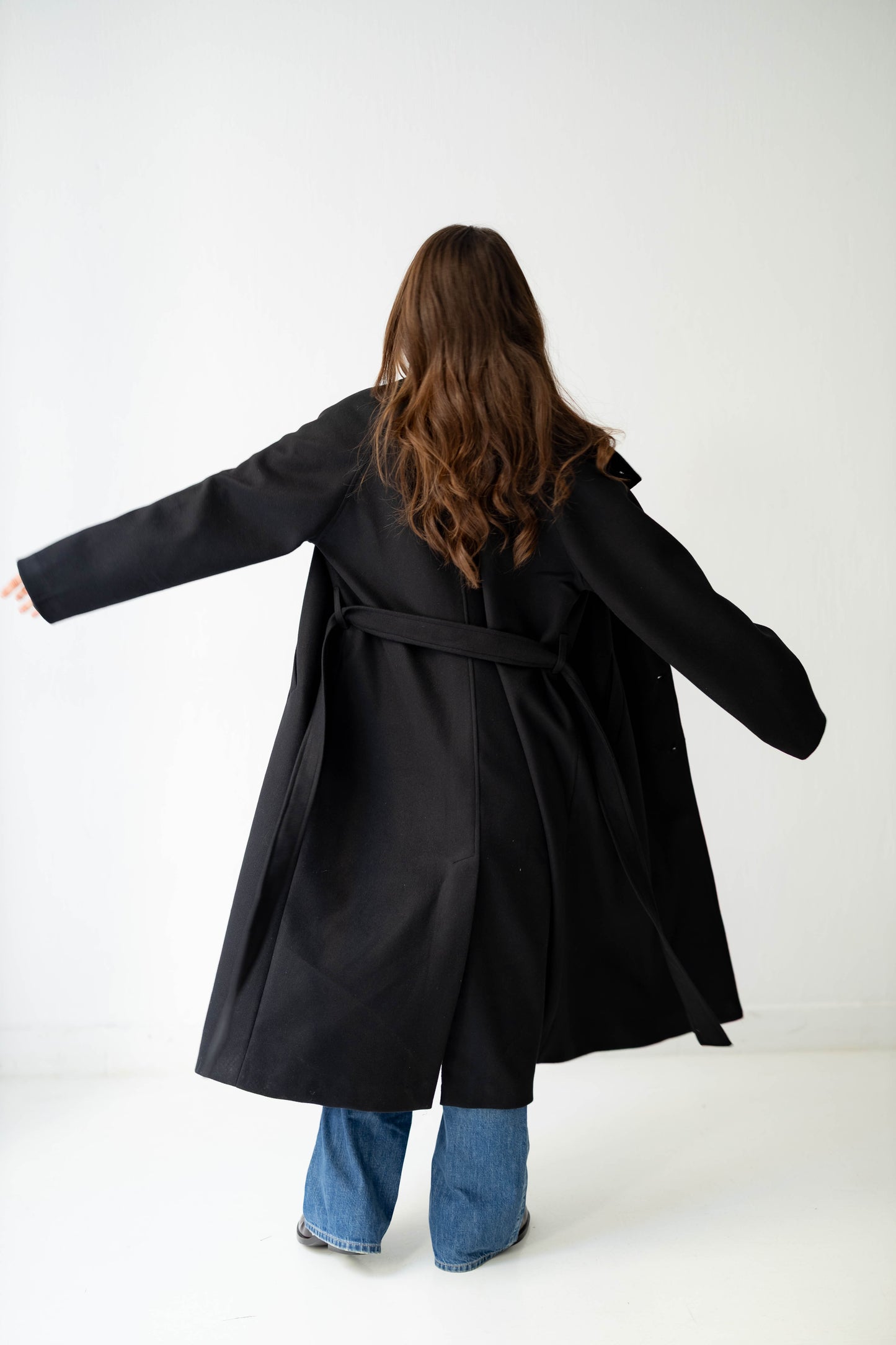 Midnight Belted Coat in Black