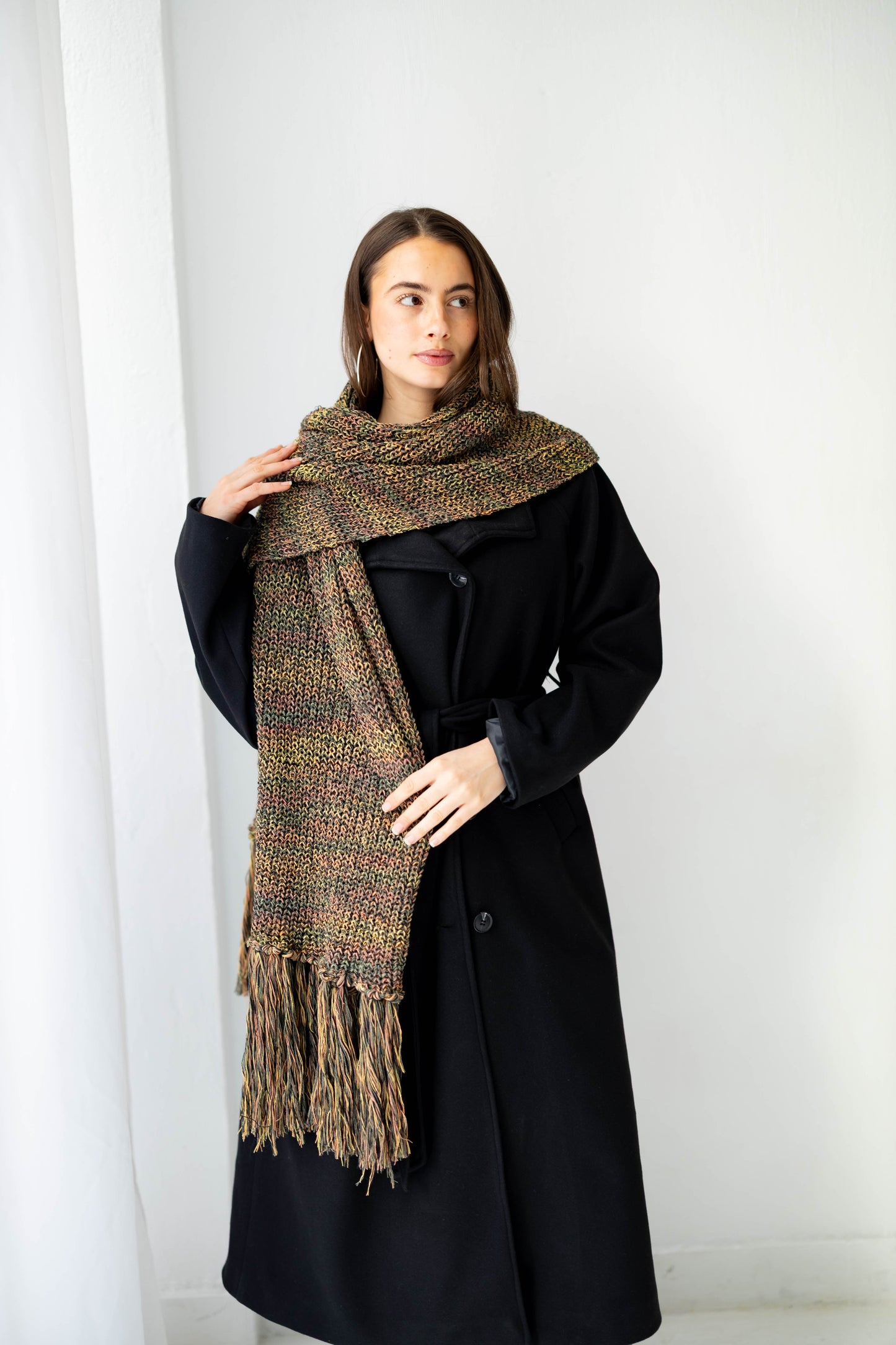 Warm Snuggle Shawl in Green Blend