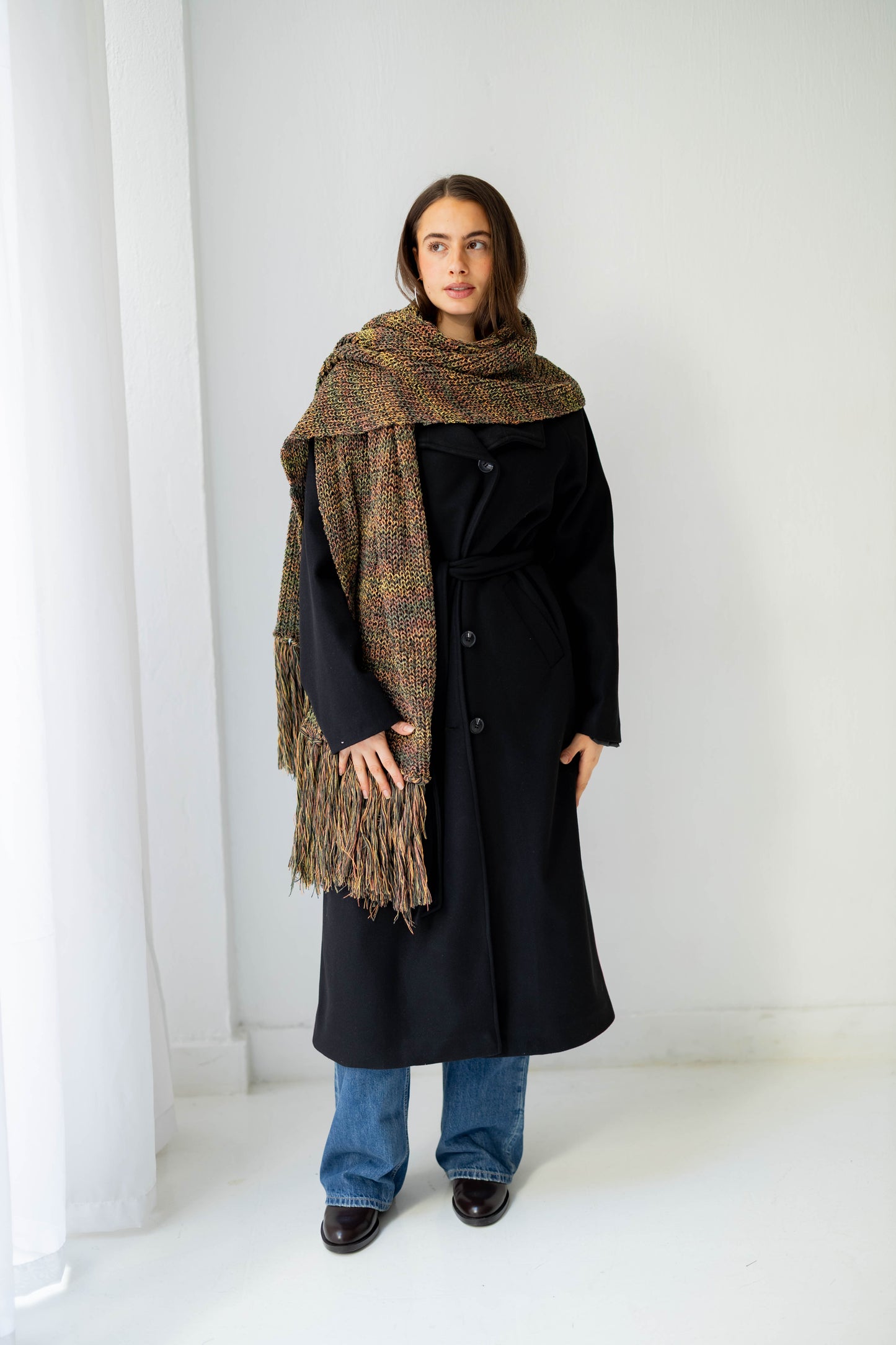 Warm Snuggle Shawl in Green Blend