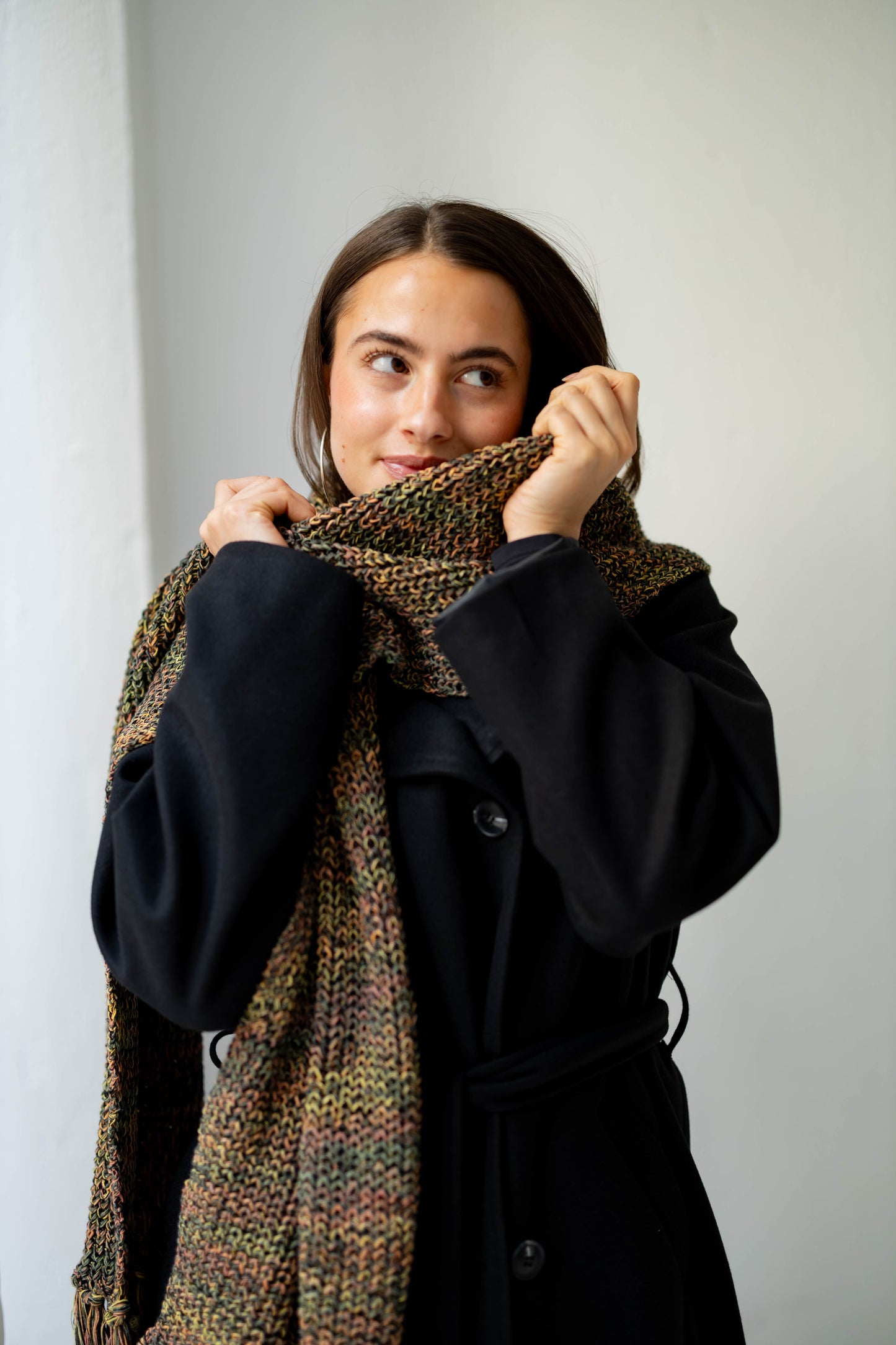 Warm Snuggle Shawl in Green Blend