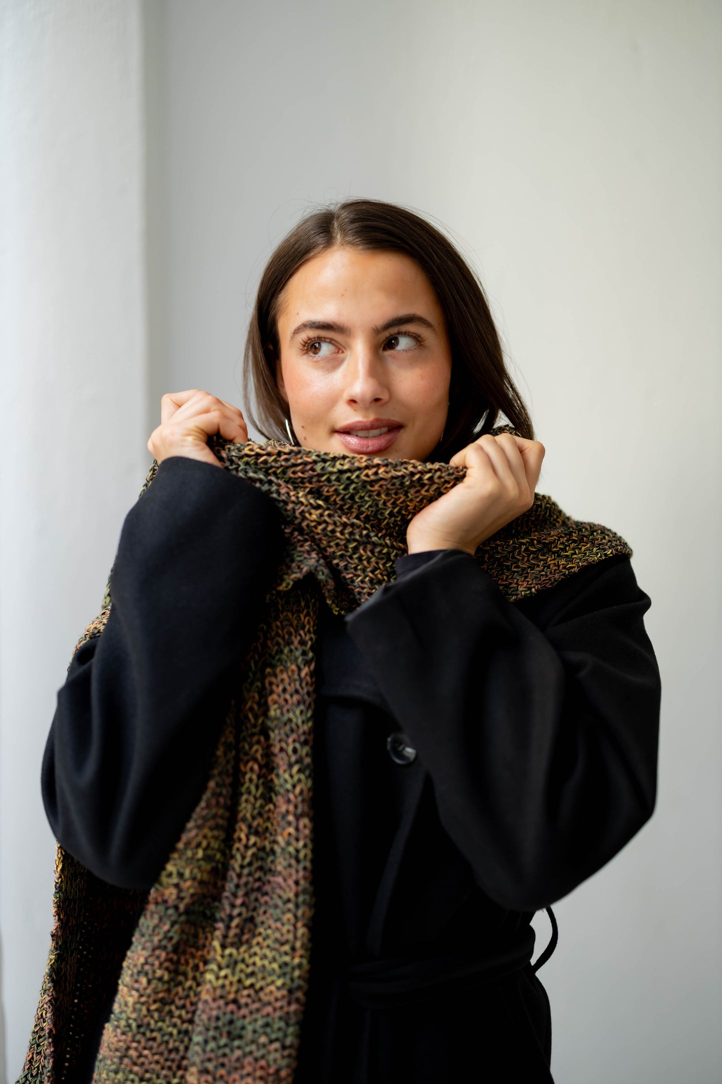 Warm Snuggle Shawl in Green Blend