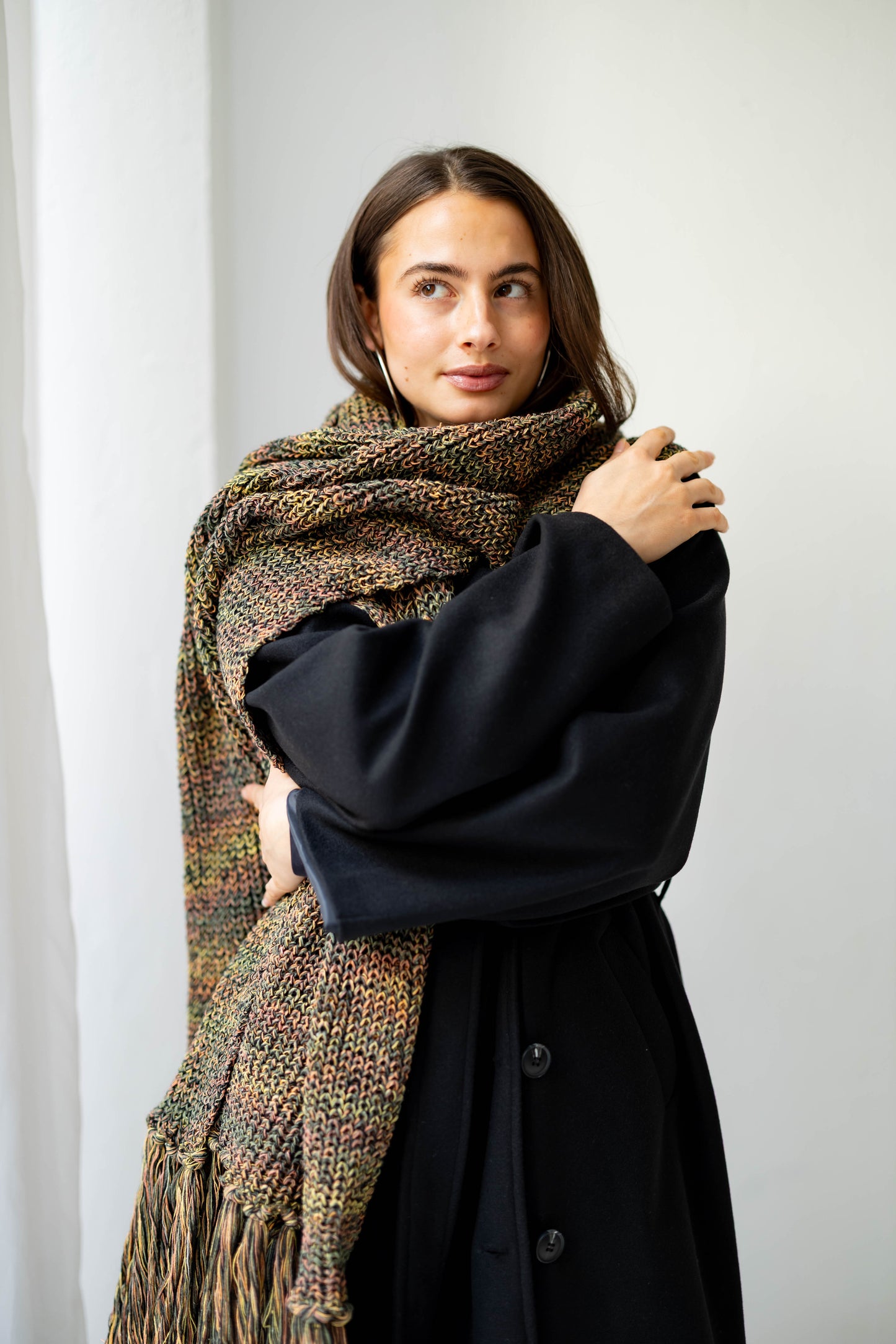 Warm Snuggle Shawl in Green Blend