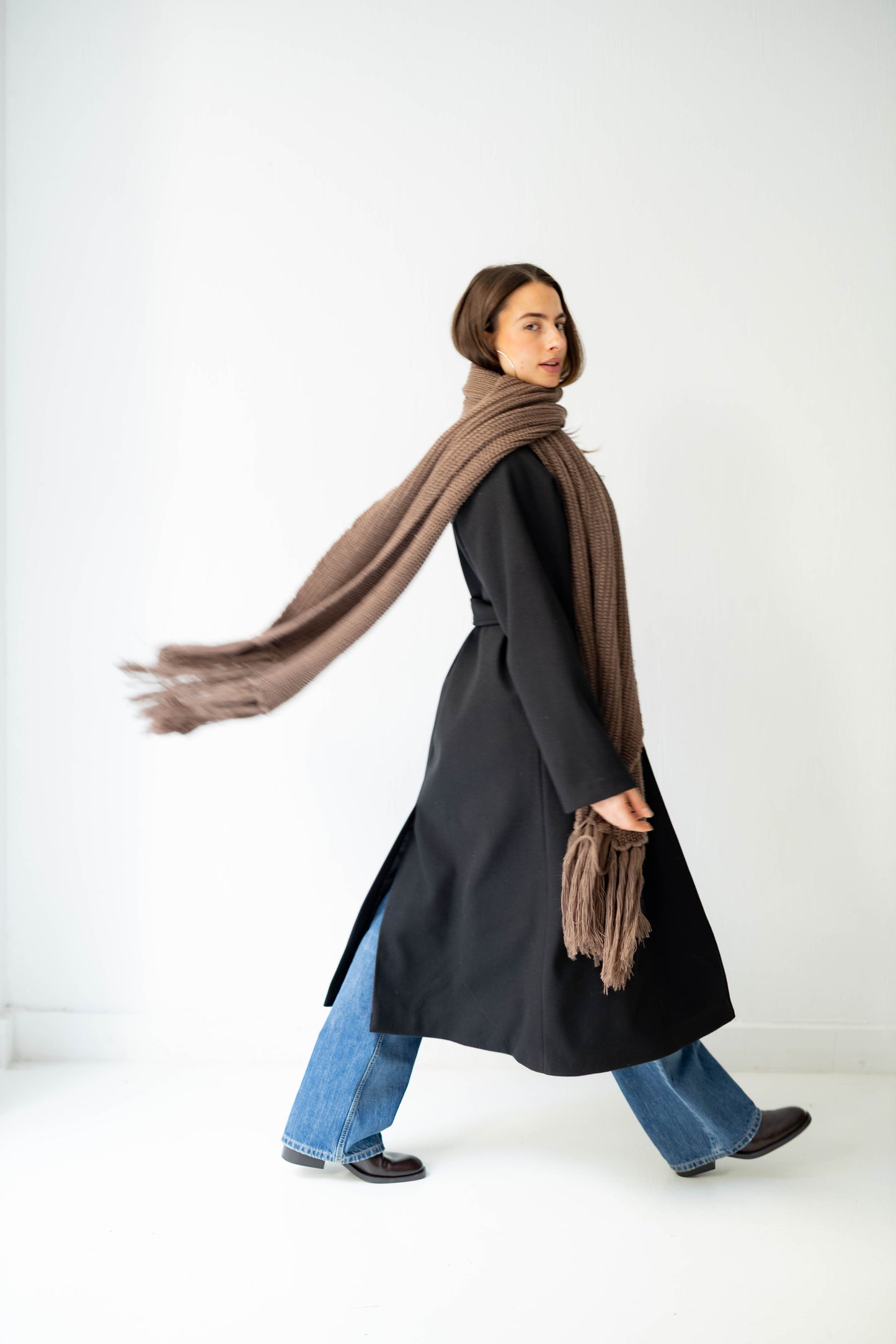 Warm Snuggle Shawl in Mocha