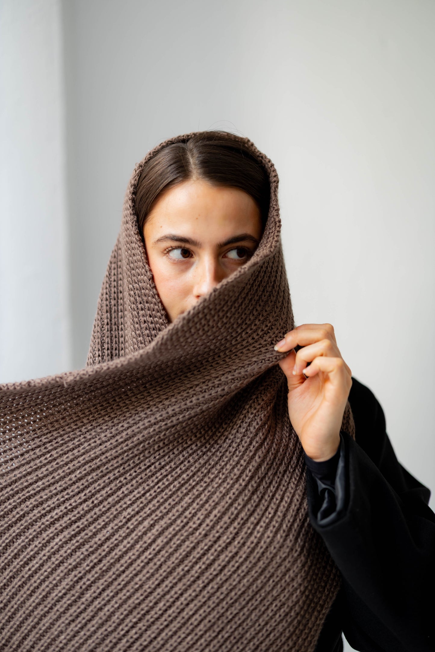 Warm Snuggle Shawl in Mocha