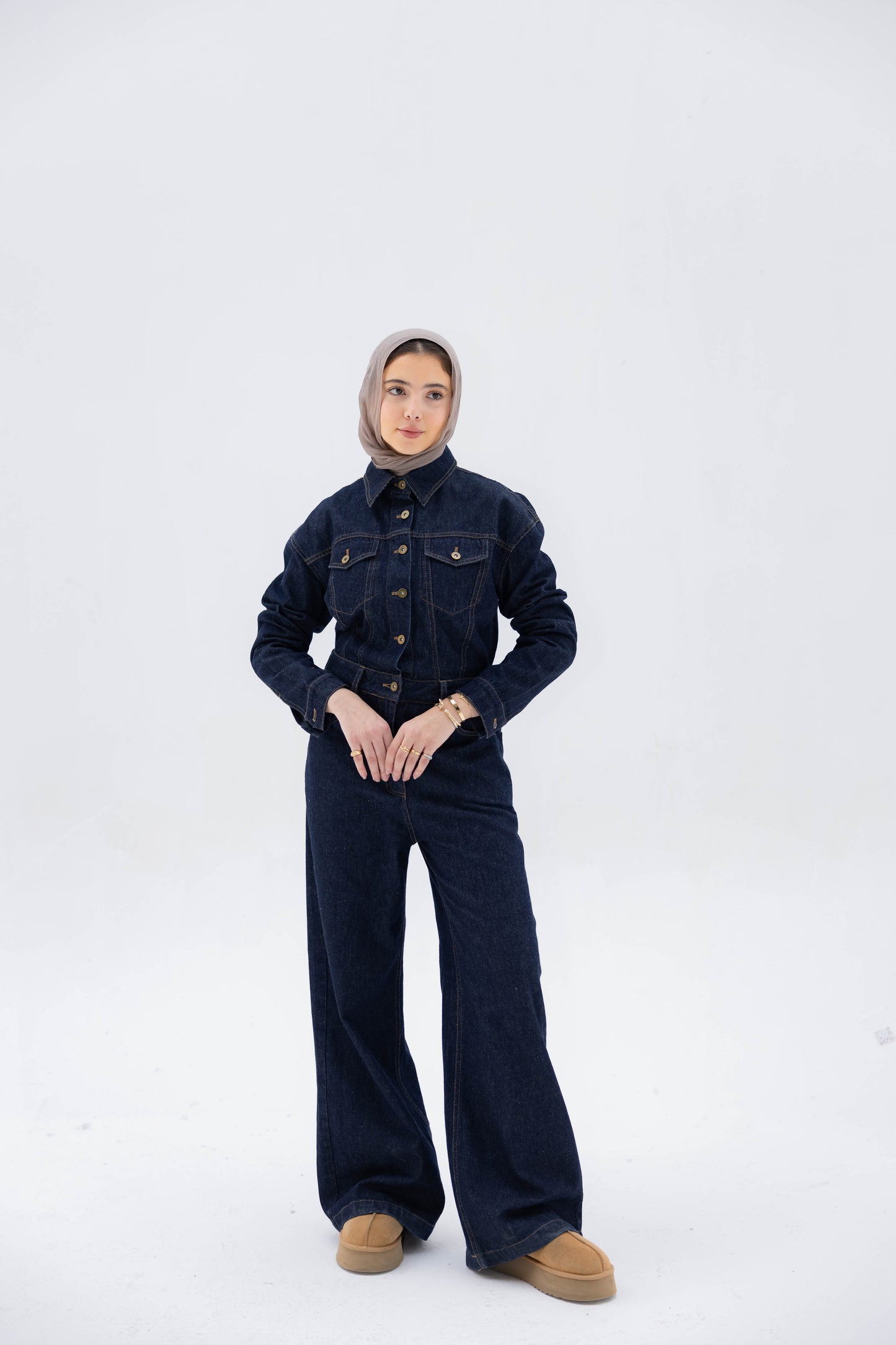 Clara Jumpsuit in Raw Denim