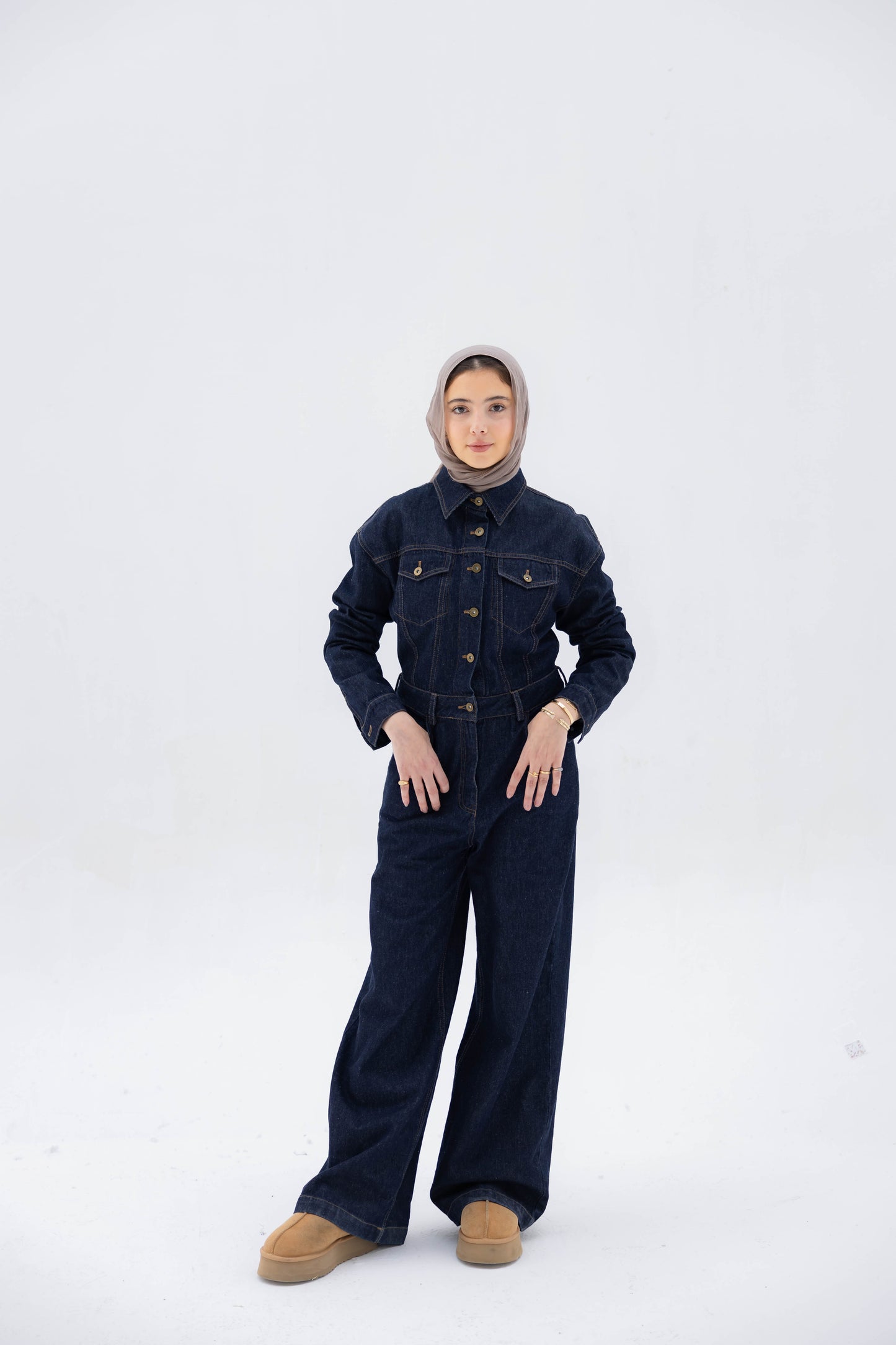 Clara Jumpsuit in Raw Denim