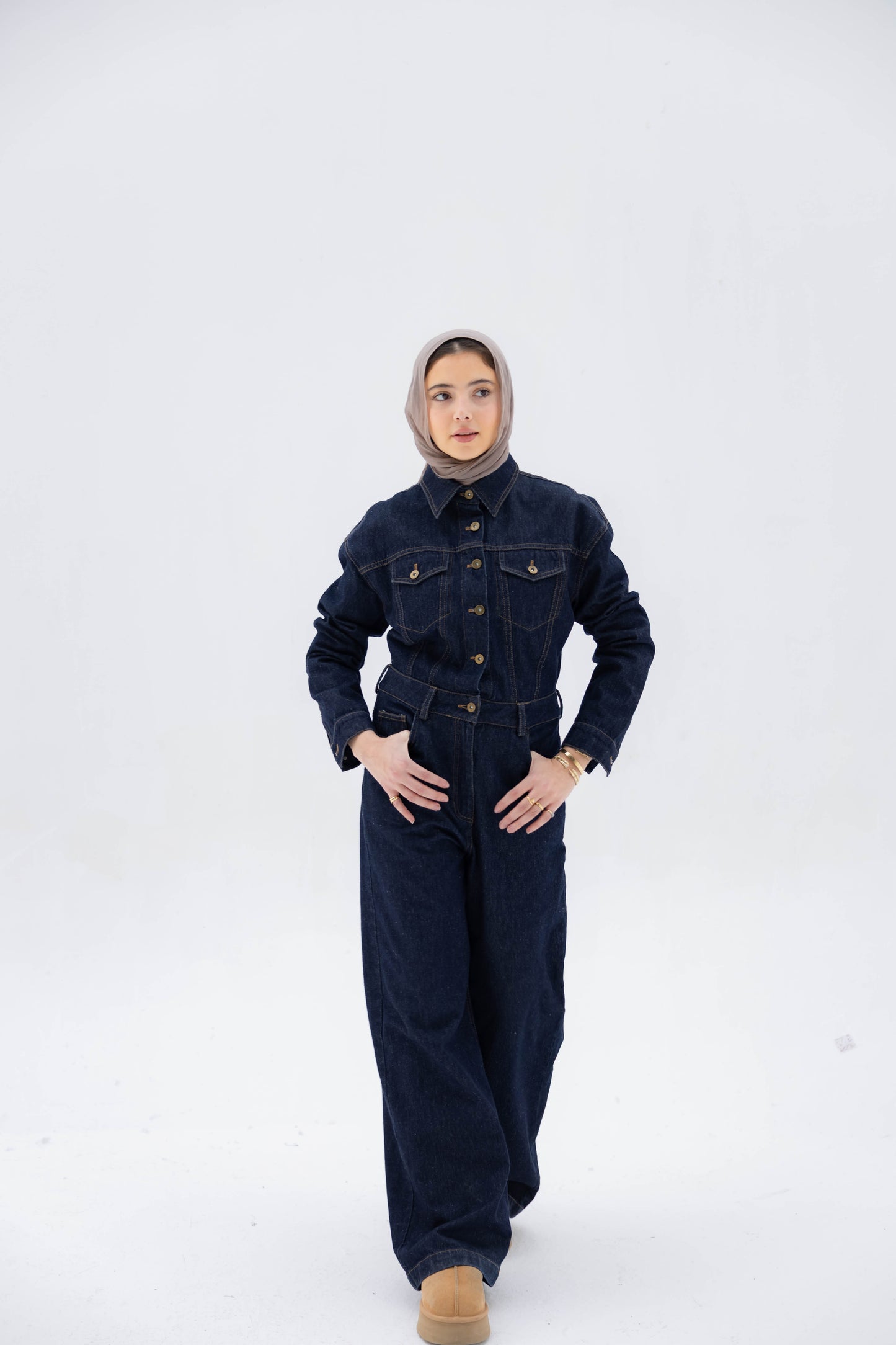 Clara Jumpsuit in Raw Denim