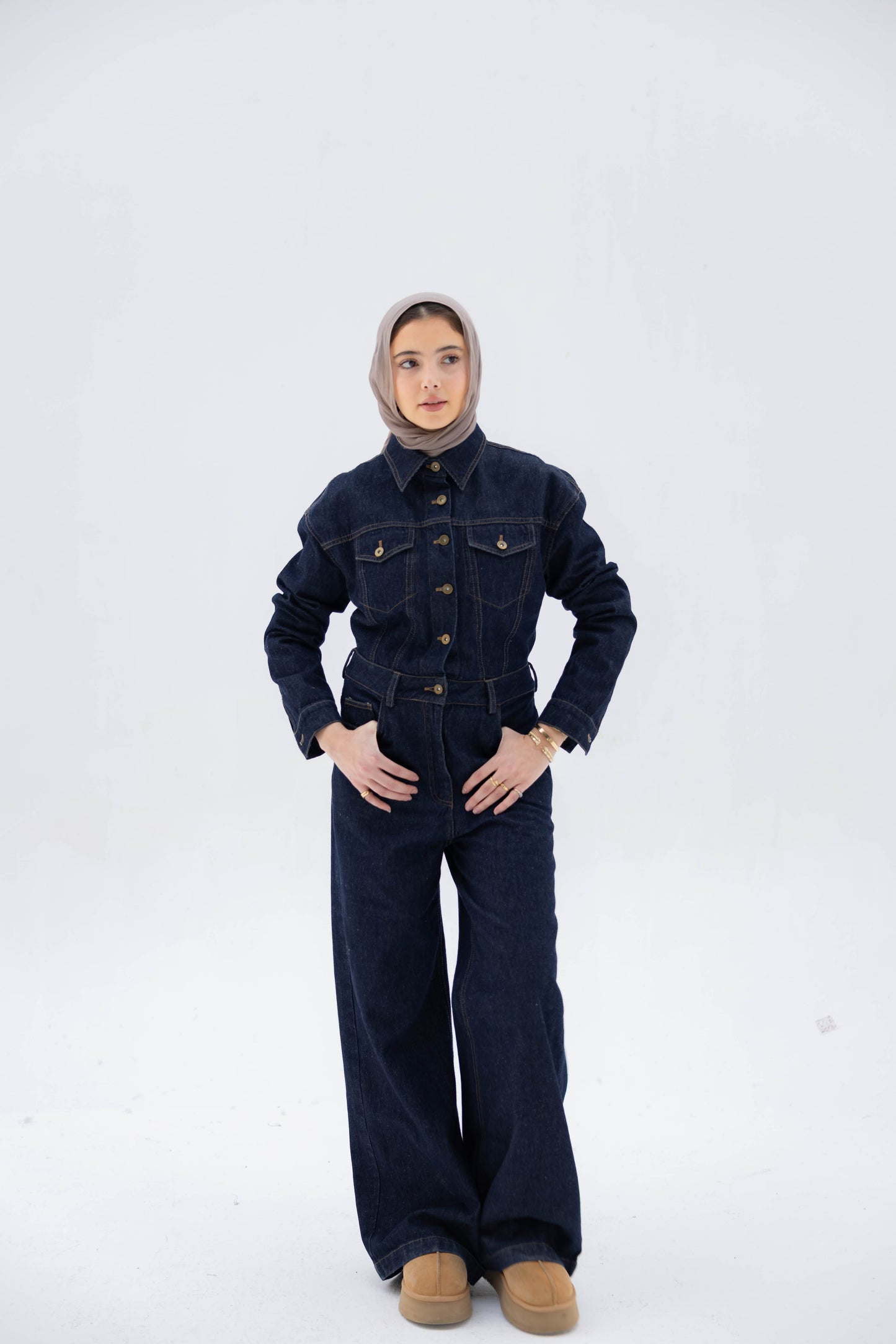 Clara Jumpsuit in Raw Denim