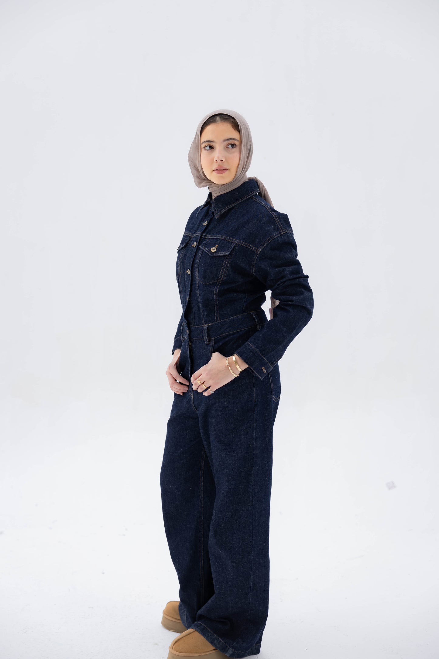 Clara Jumpsuit in Raw Denim
