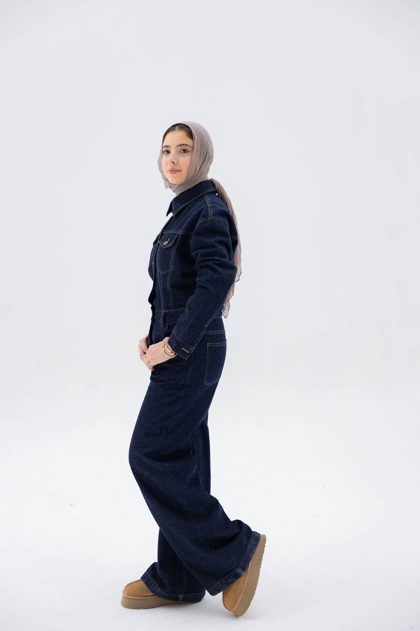Clara Jumpsuit in Raw Denim