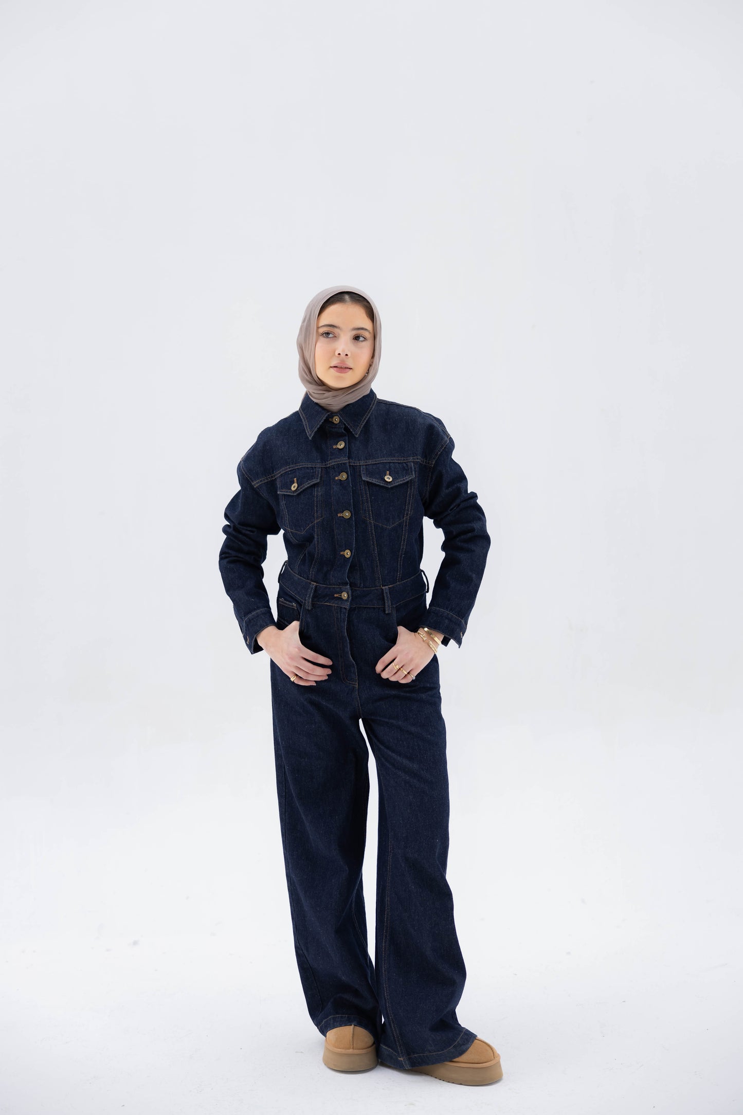 Clara Jumpsuit in Raw Denim