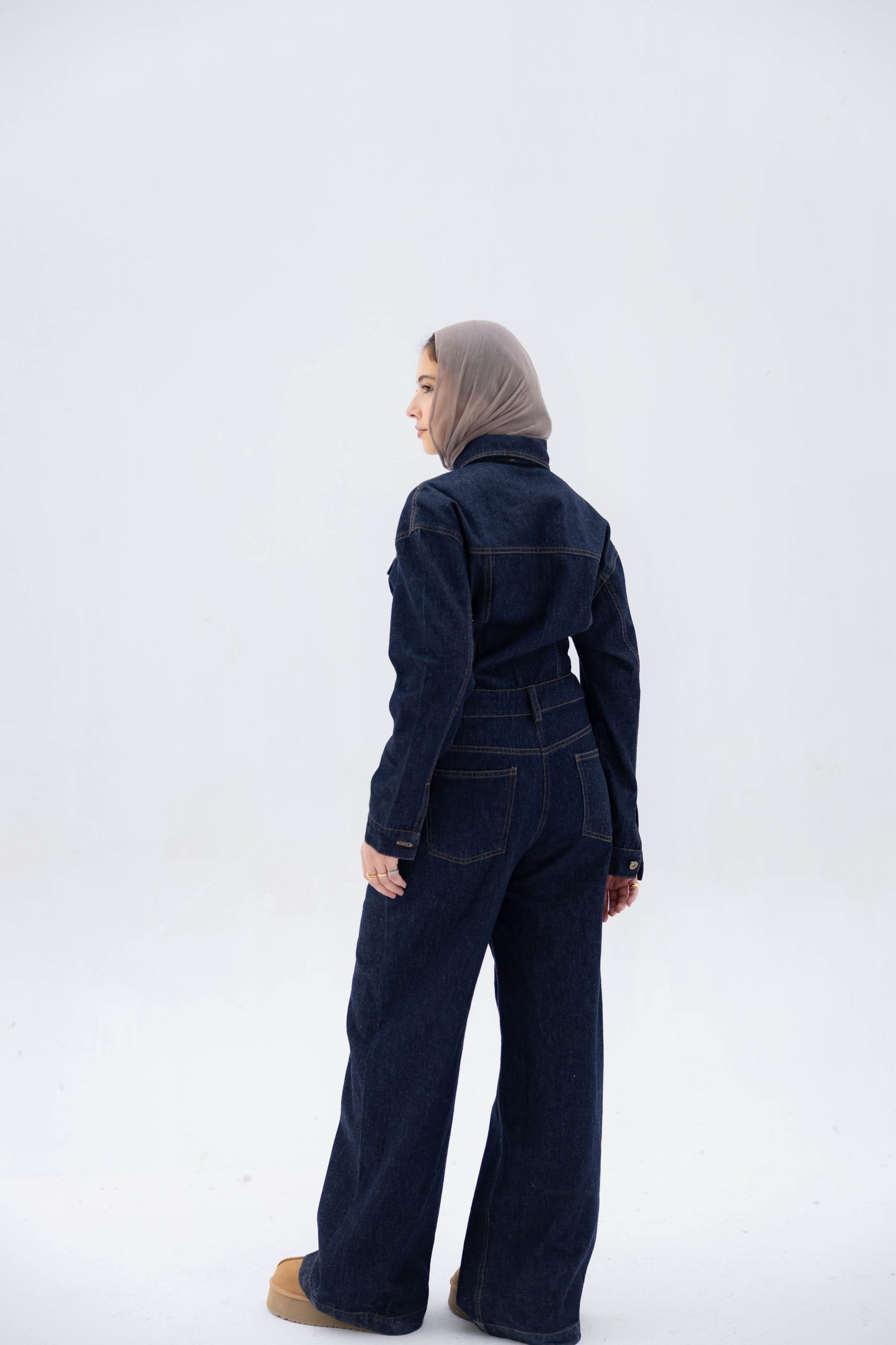 Clara Jumpsuit in Raw Denim