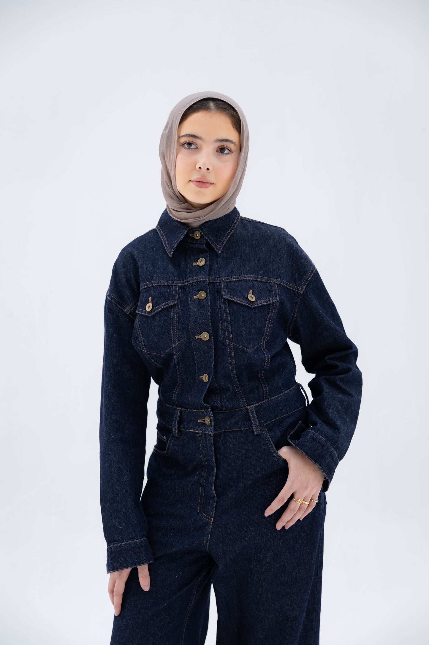 Clara Jumpsuit in Raw Denim