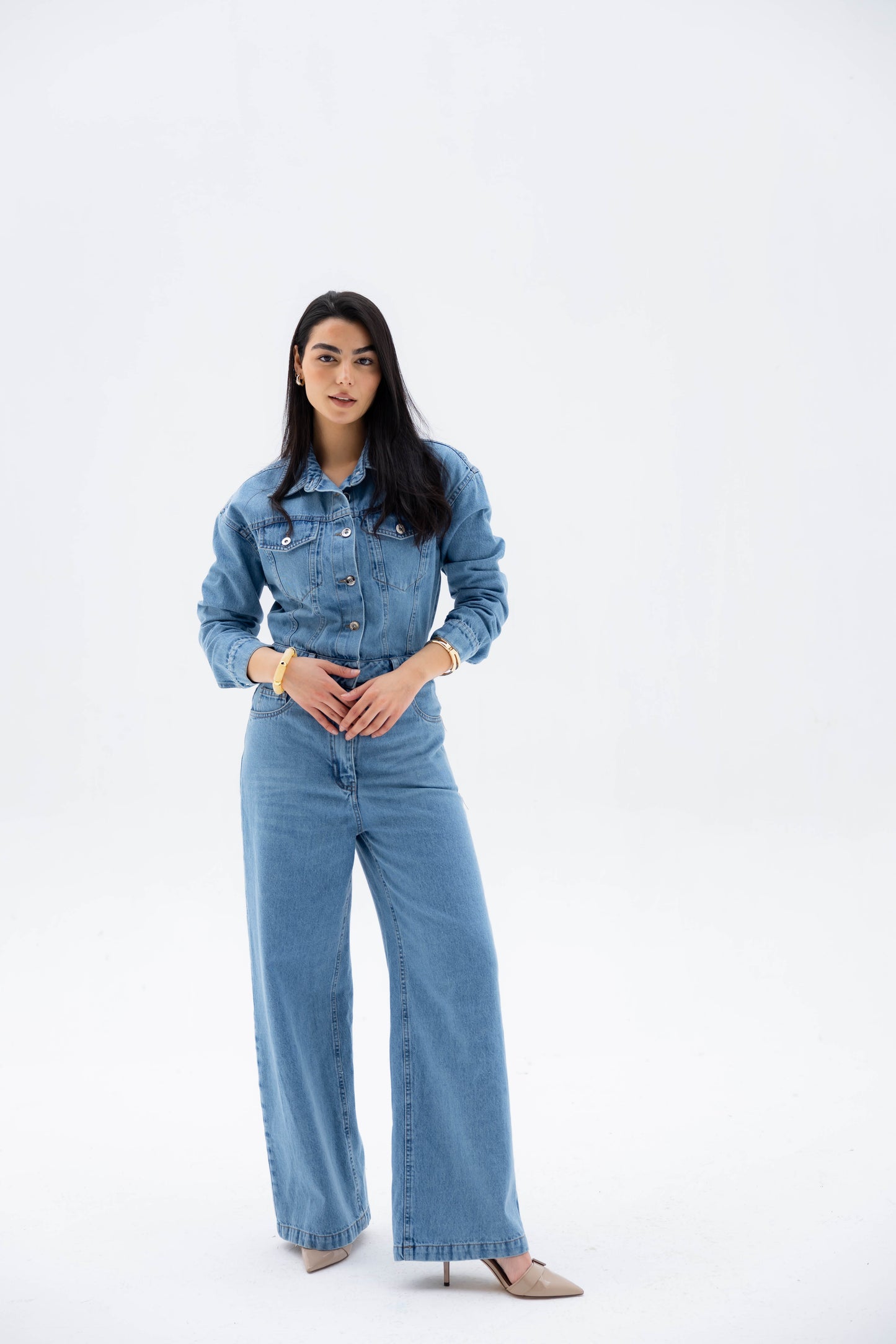 Clara Jumpsuit in Light Denim