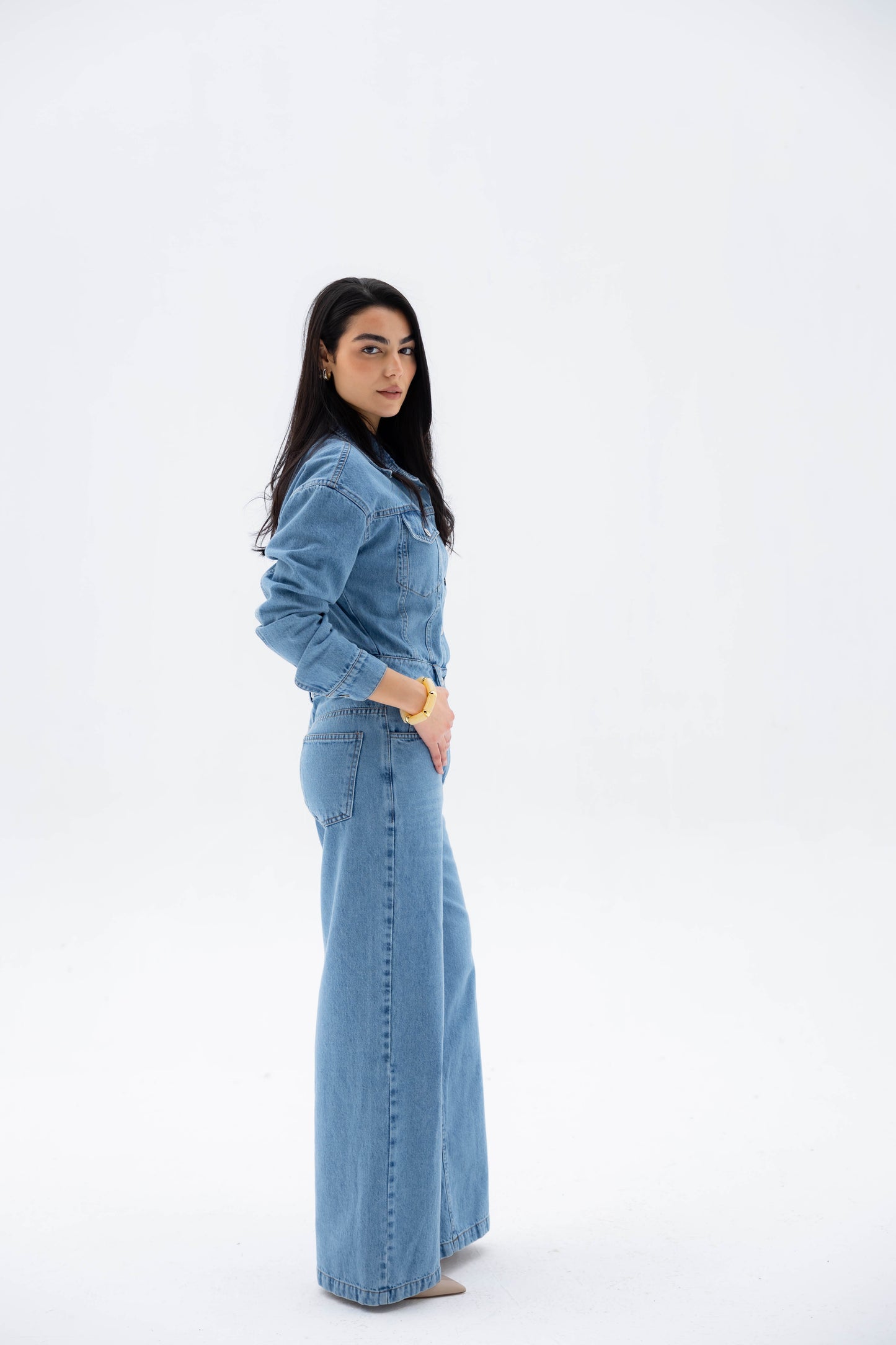 Clara Jumpsuit in Light Denim