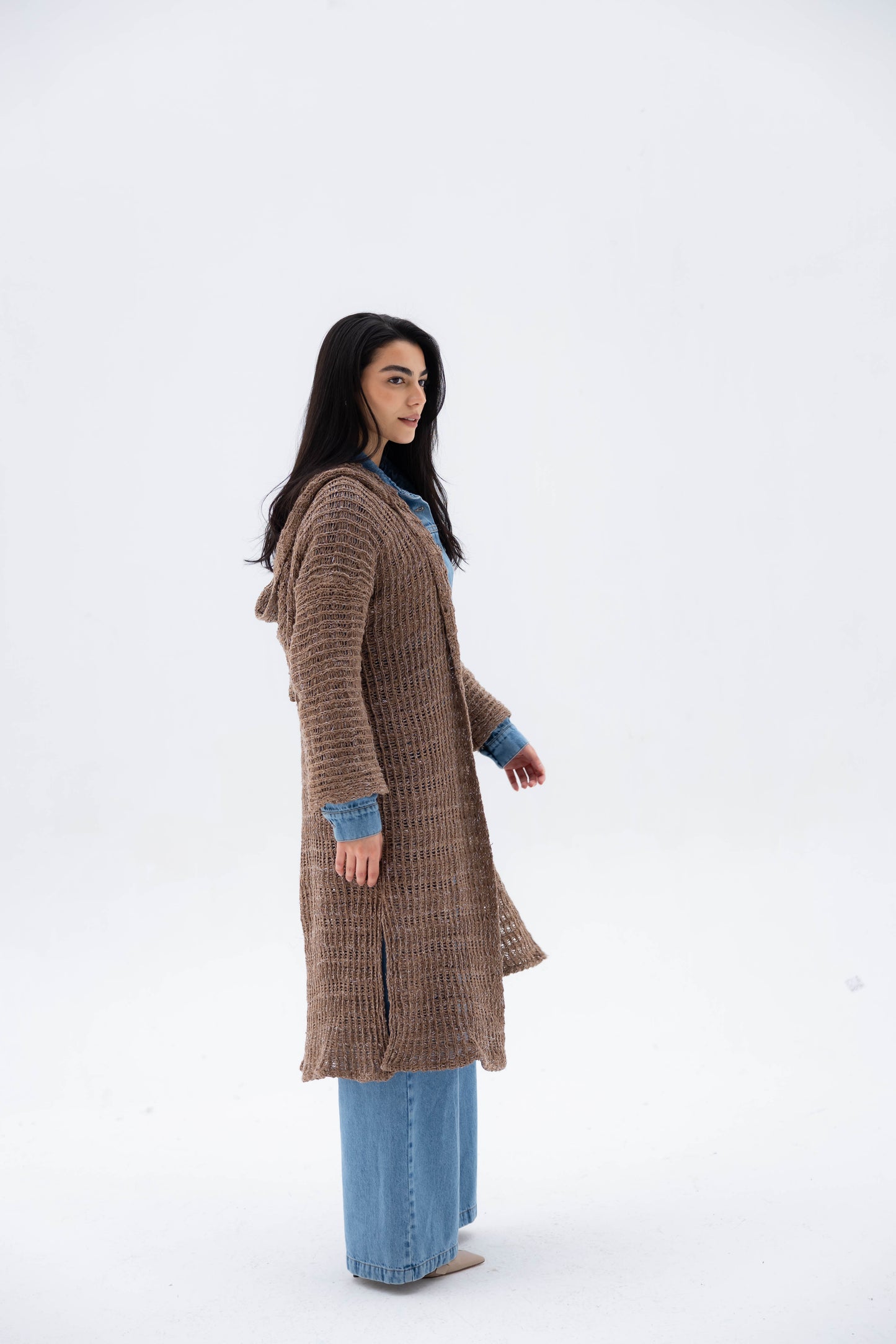 Twilight Knit Cardigan in Shimmer Brown