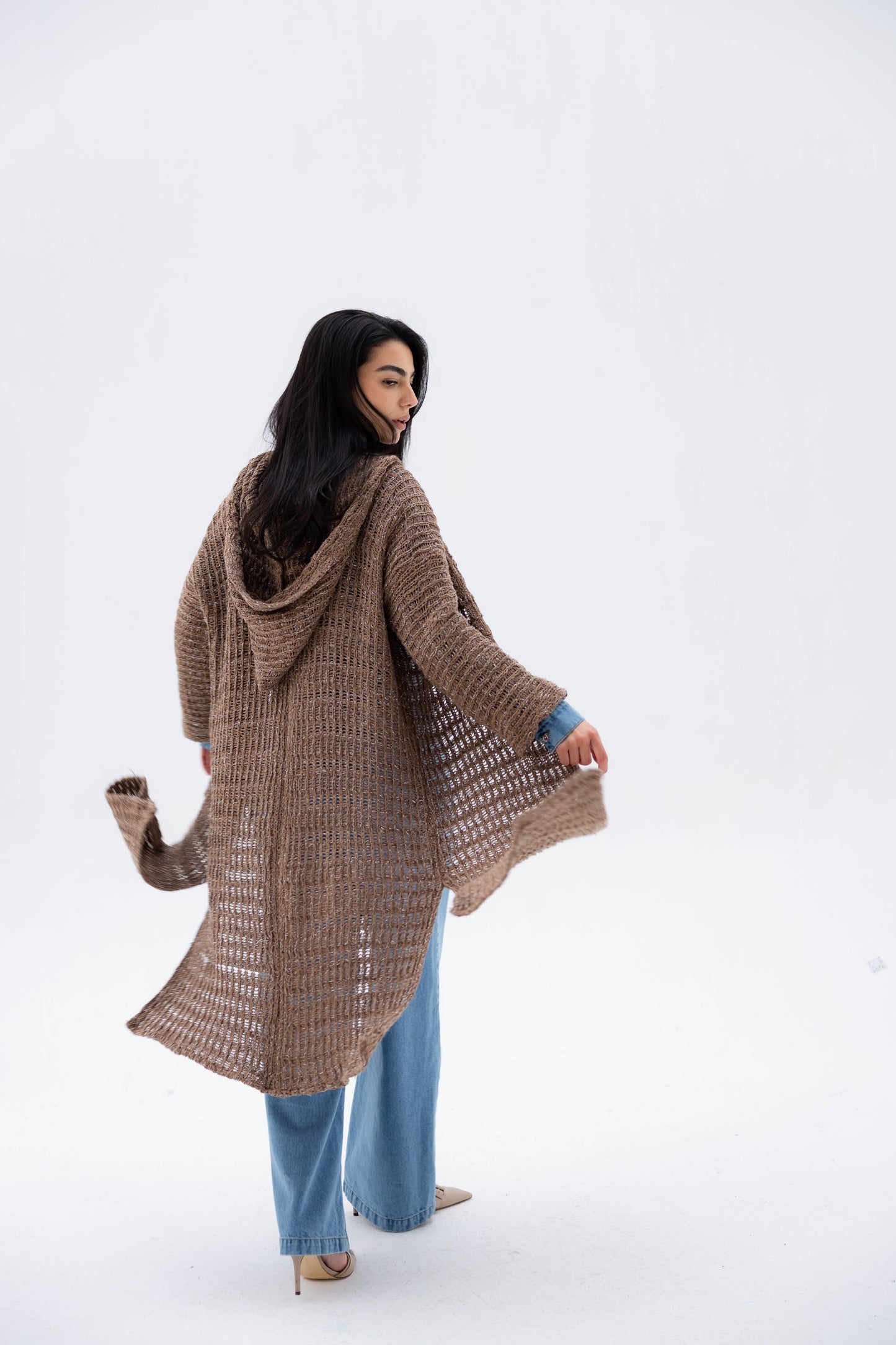 Twilight Knit Cardigan in Shimmer Brown