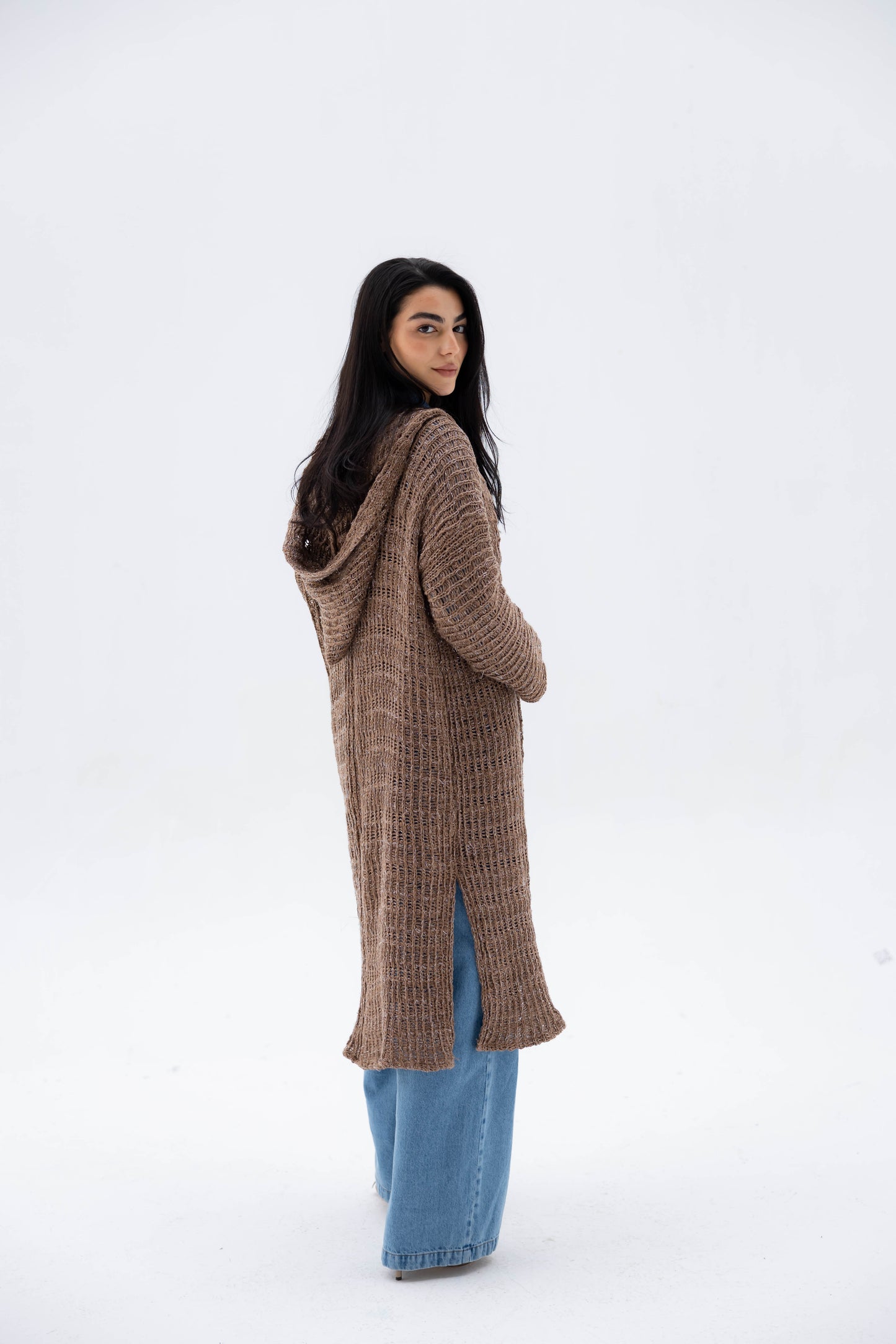 Twilight Knit Cardigan in Shimmer Brown