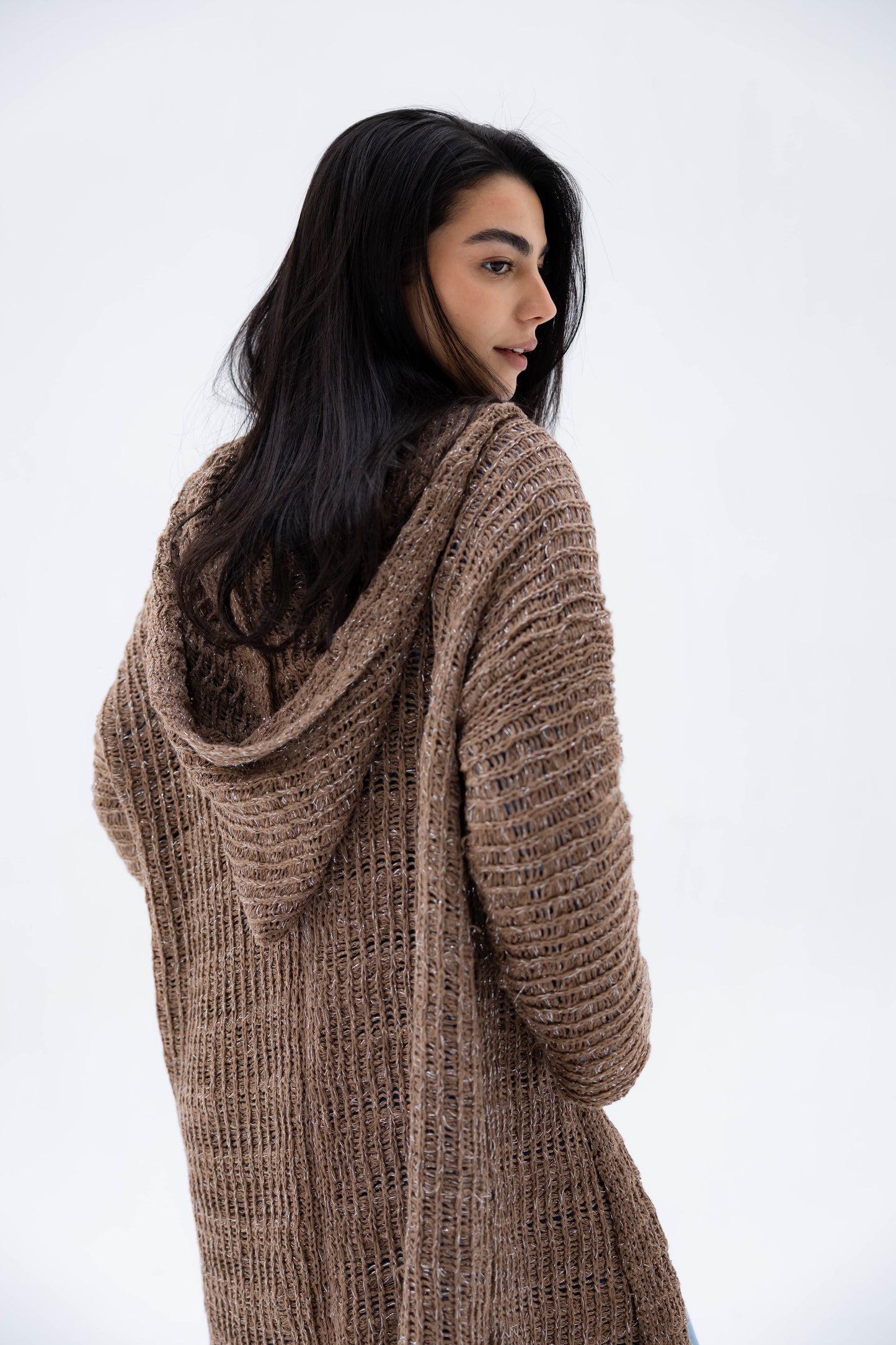 Twilight Knit Cardigan in Shimmer Brown