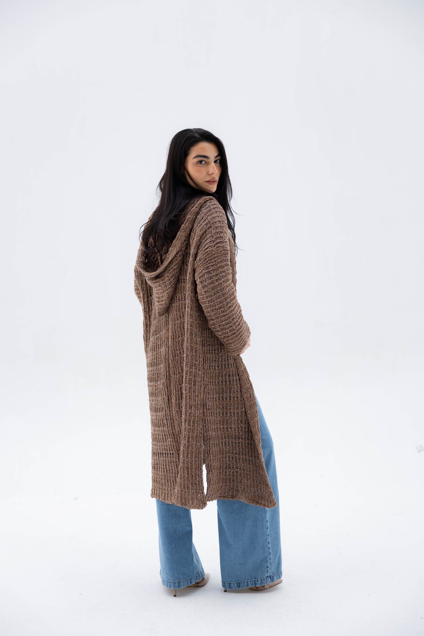 Twilight Knit Cardigan in Shimmer Brown