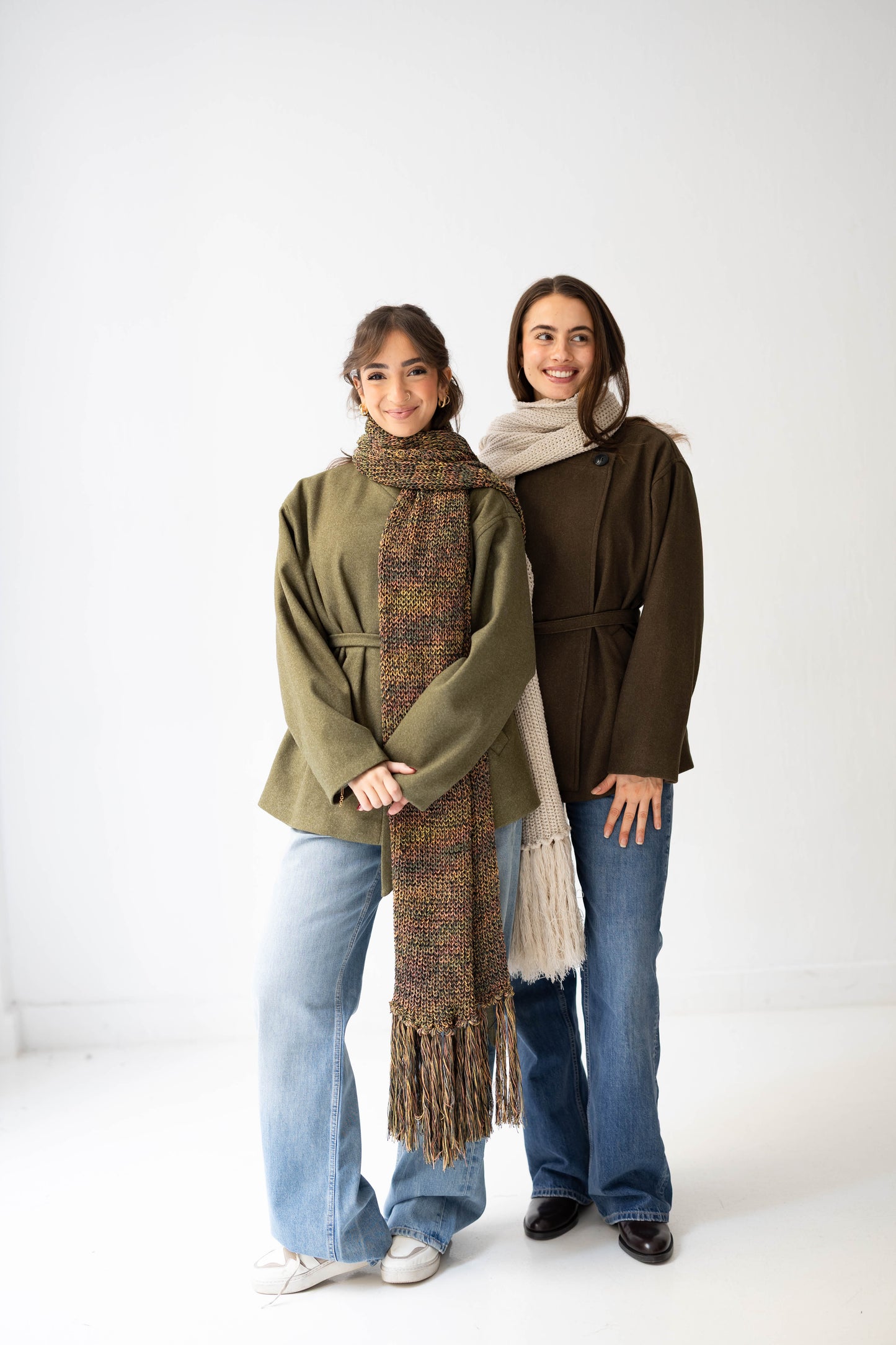 Warm Snuggle Shawl in Green Blend