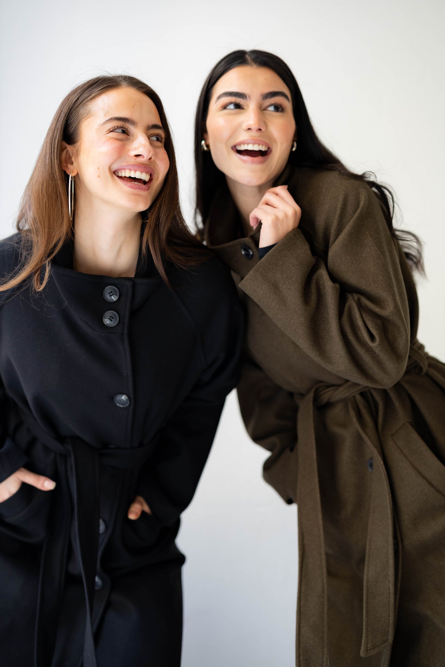 Midnight Belted Coat in Olive Brown