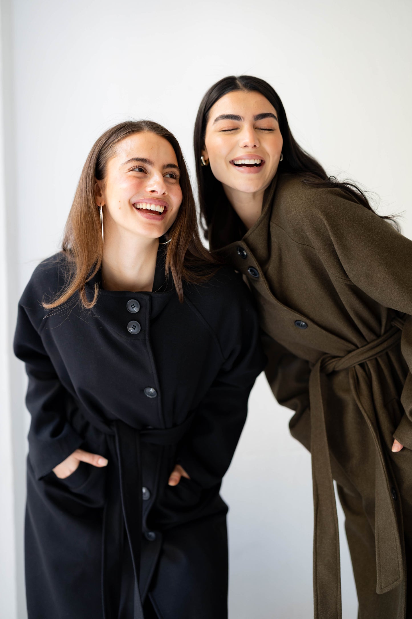 Midnight Belted Coat in Olive Brown