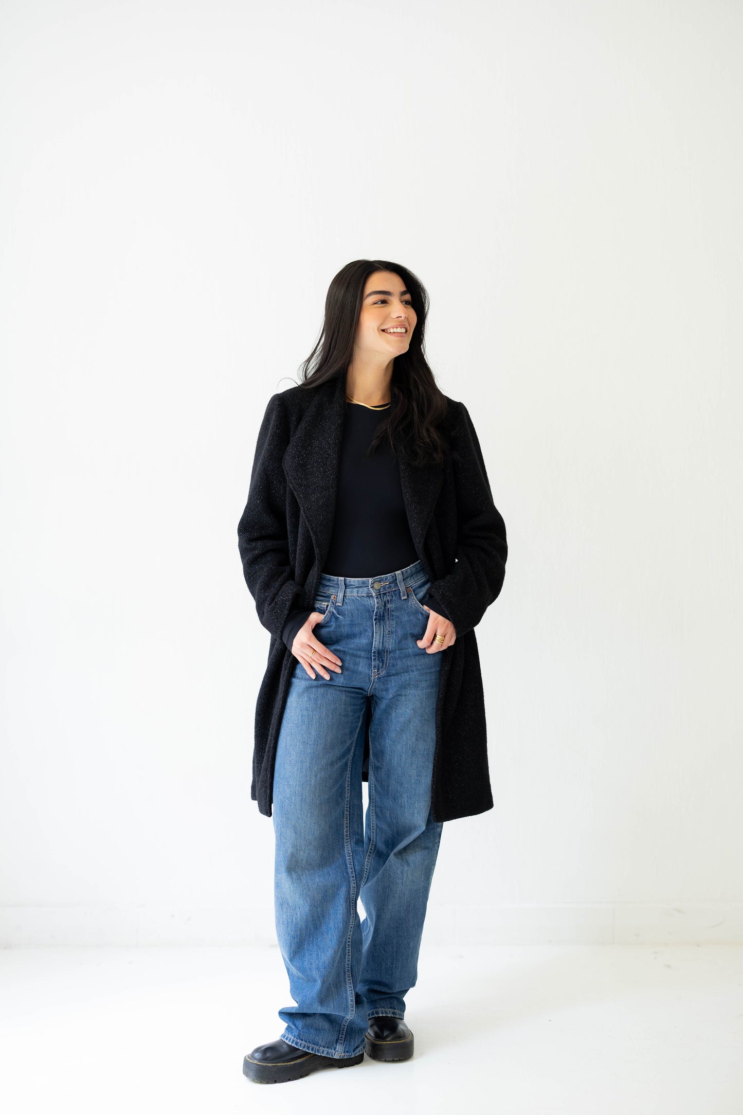 Whisper Shine Coat in Black