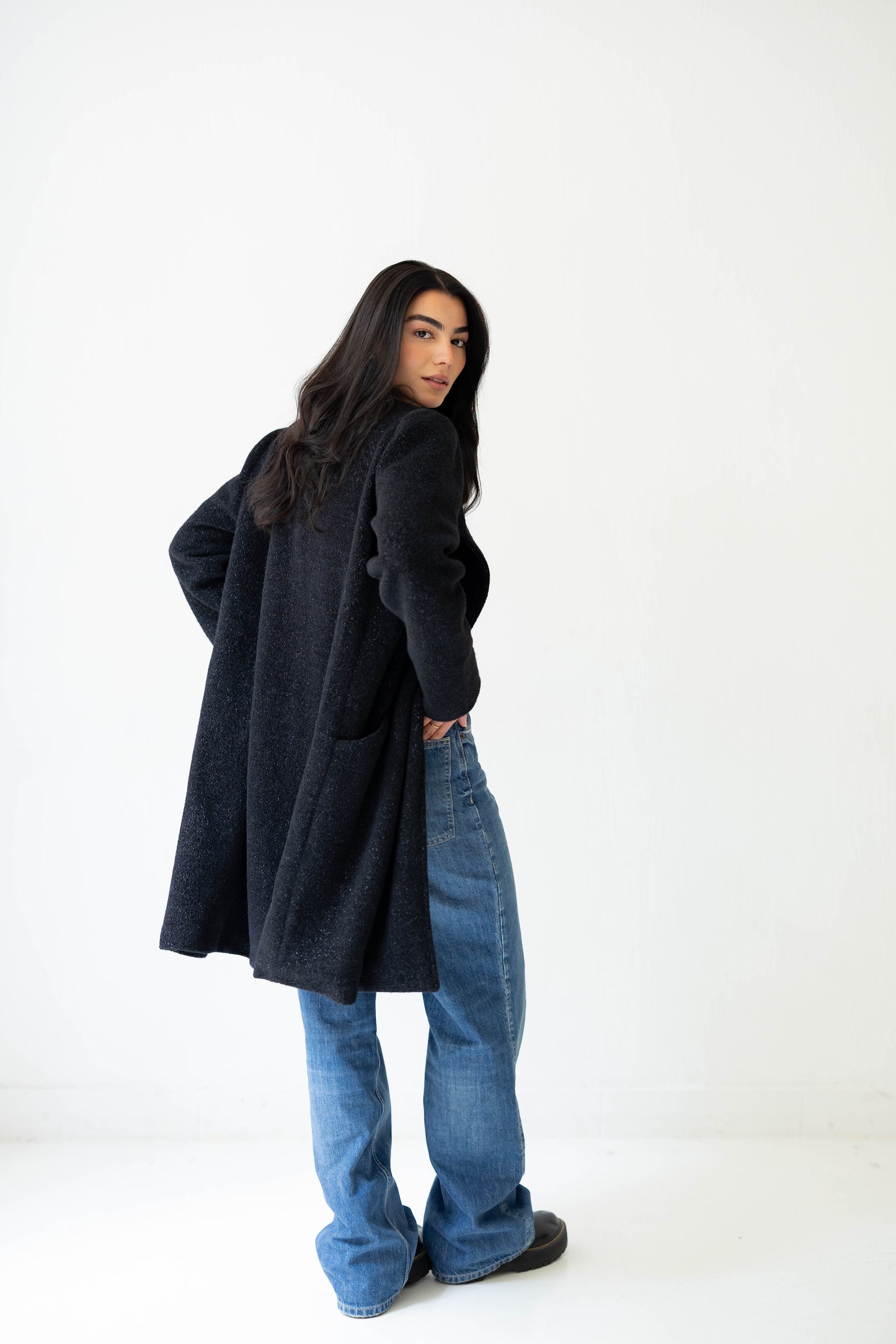 Whisper Shine Coat in Black