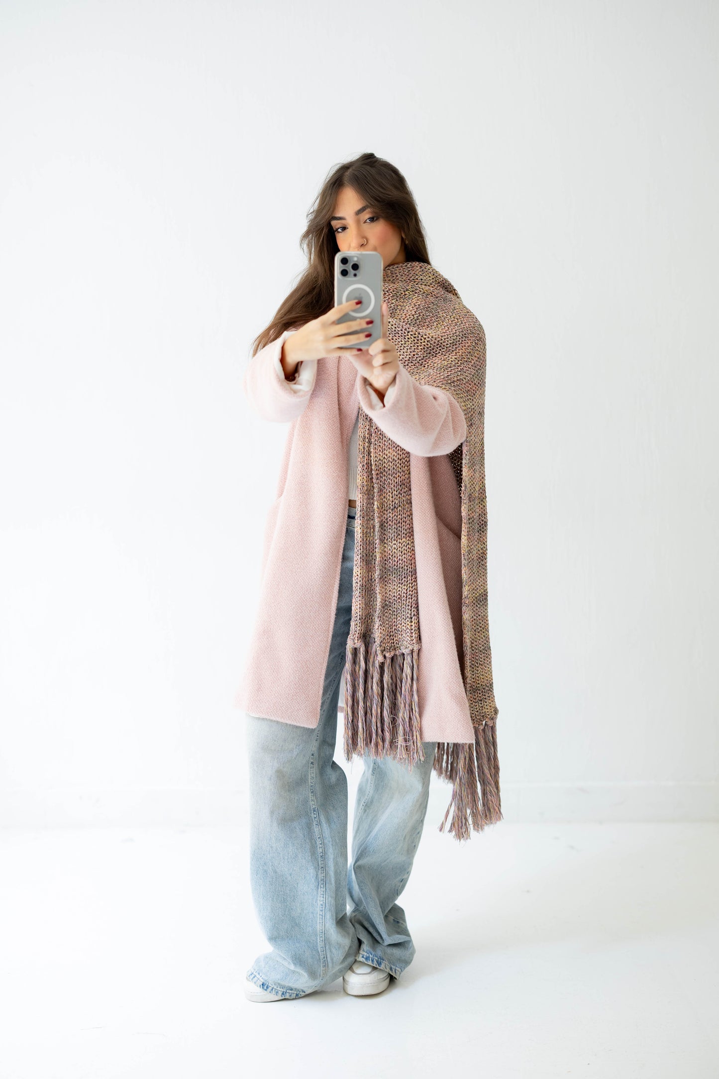 Warm Snuggle Shawl in Blush Blend