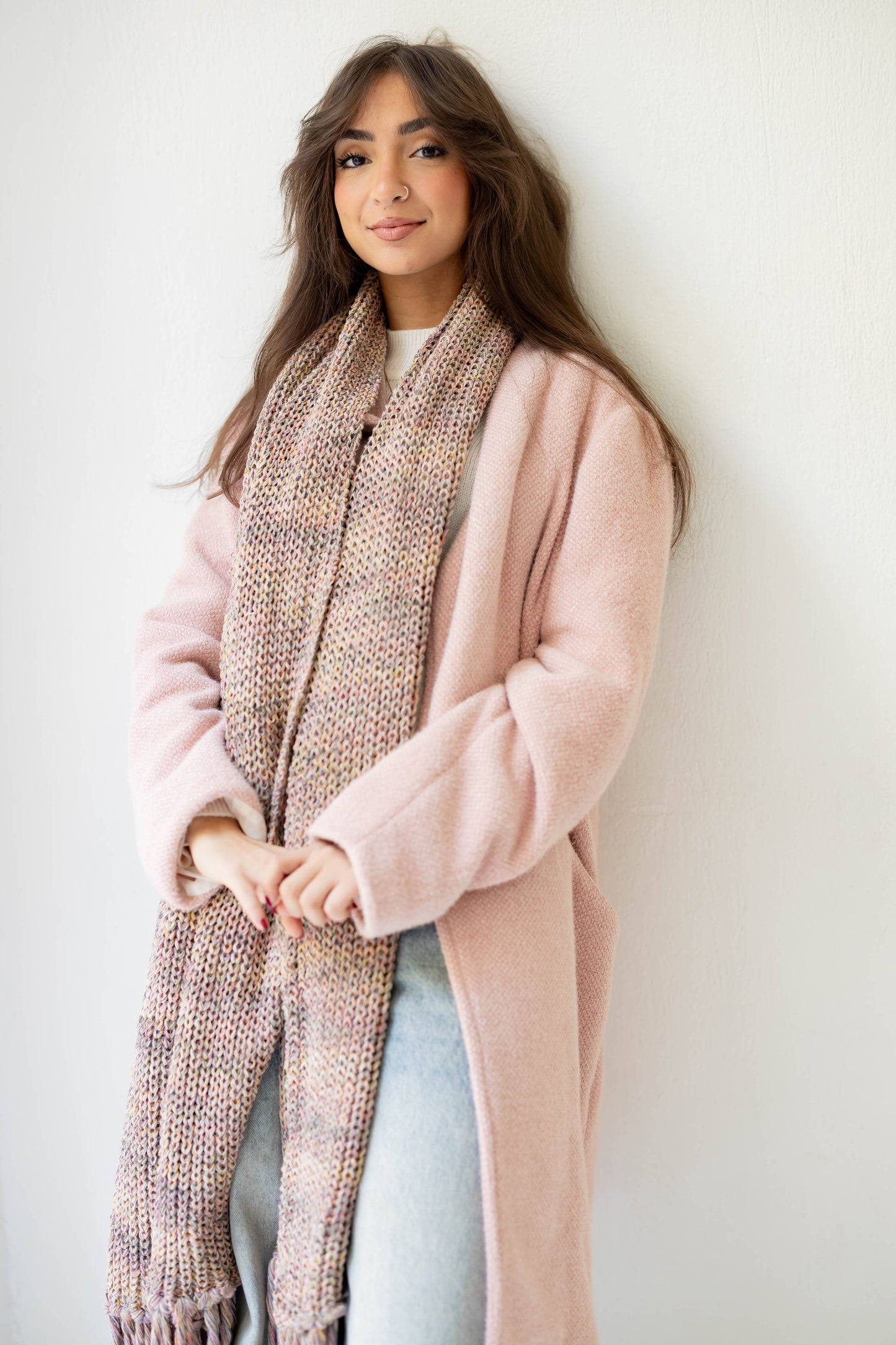 Warm Snuggle Shawl in Blush Blend