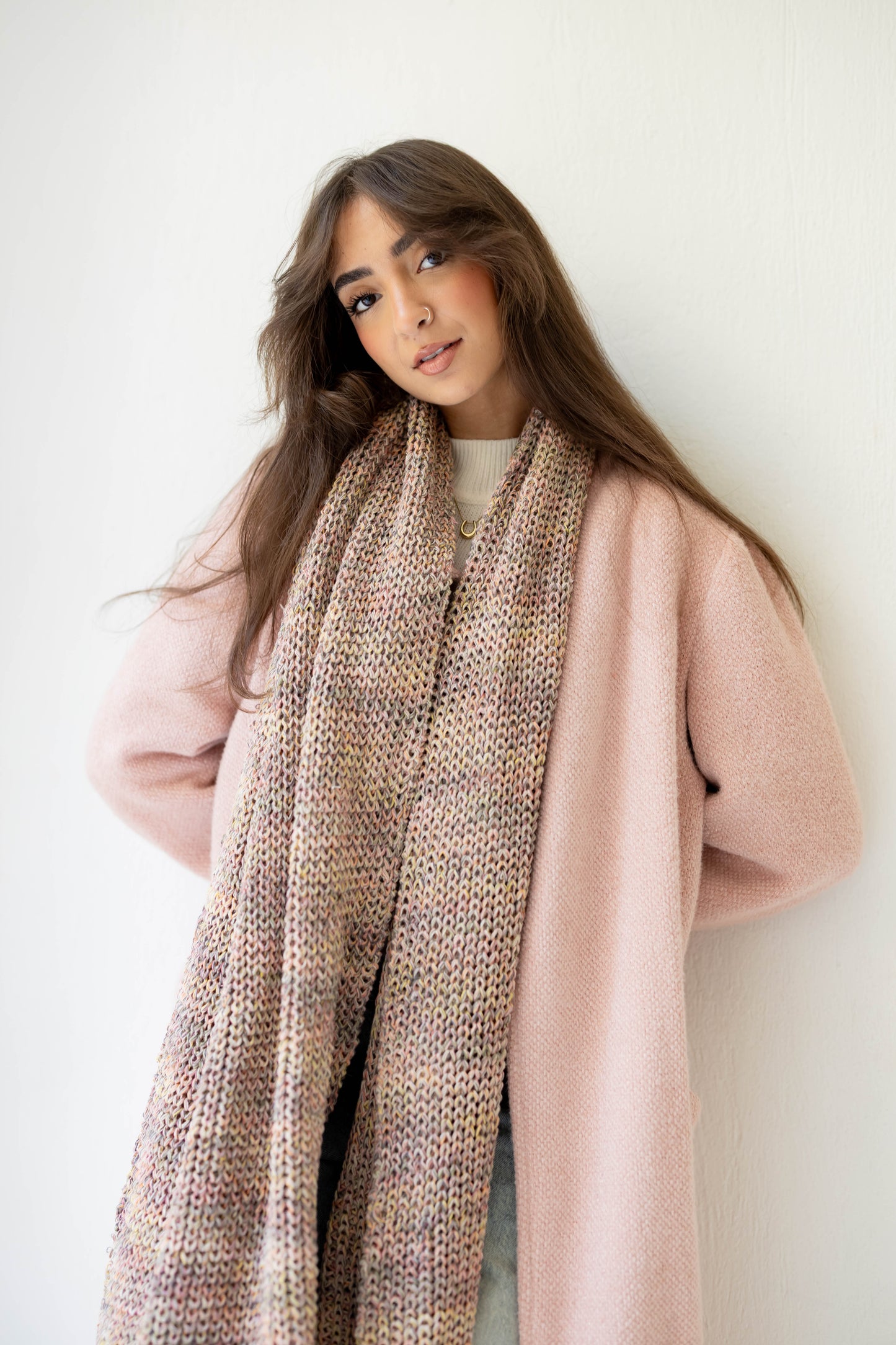 Warm Snuggle Shawl in Blush Blend