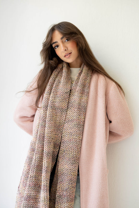 Warm Snuggle Shawl in Blush Blend