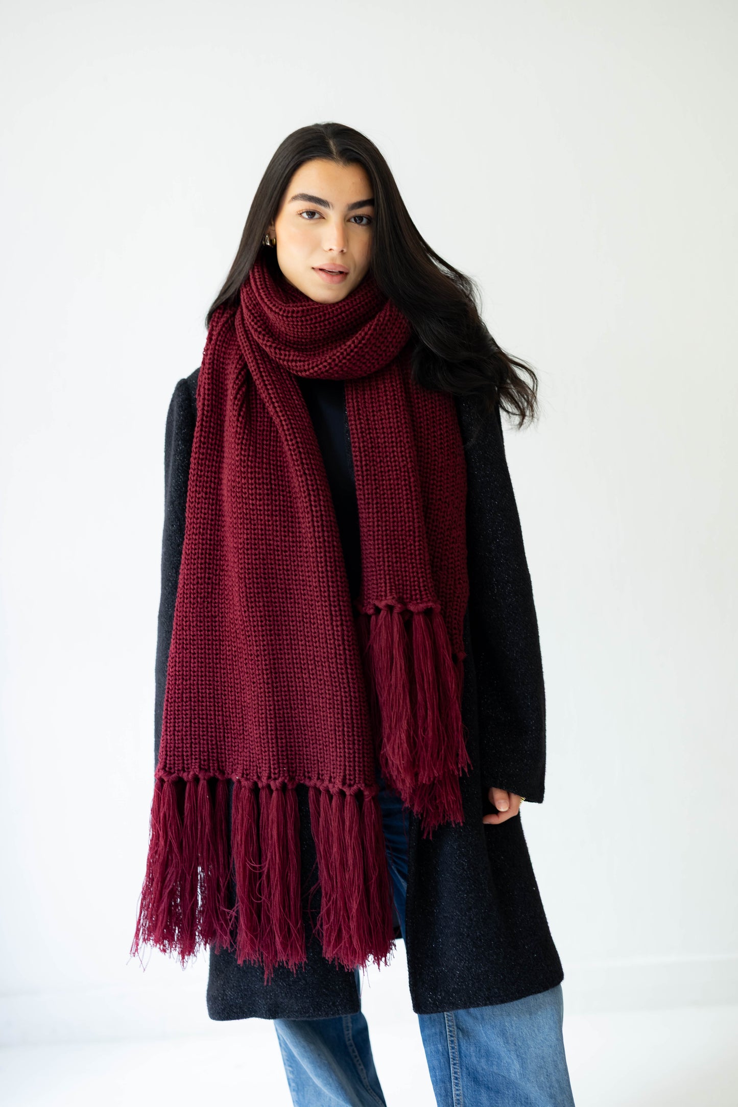 Warm Snuggle Shawl in Berry