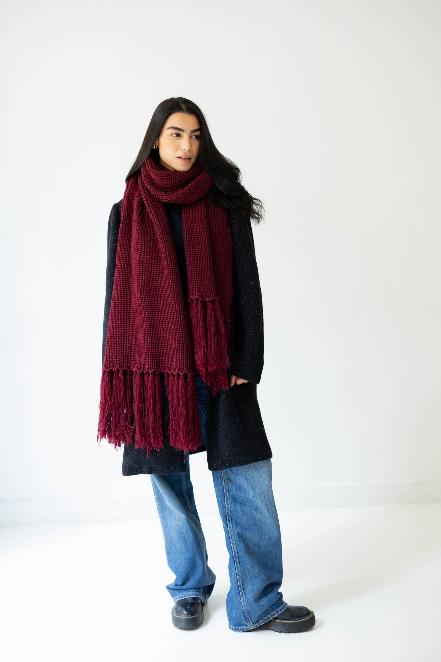 Warm Snuggle Shawl in Berry